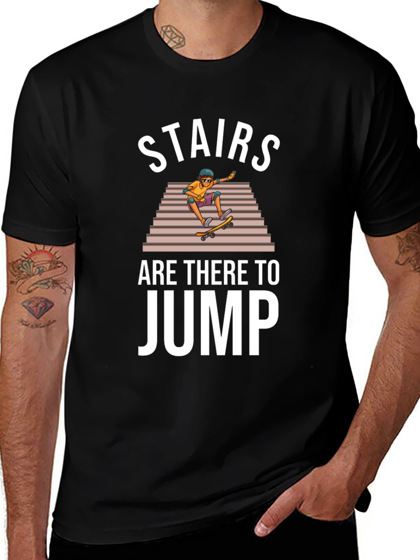 Stairs Are There to Jump Skater T-Shirt