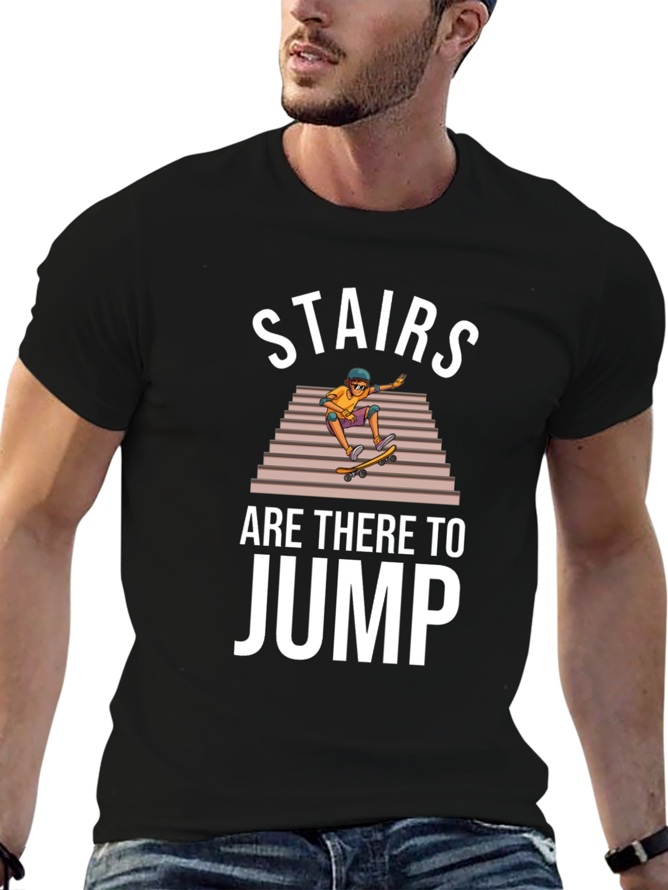 Stairs Are There to Jump Skater T-Shirt