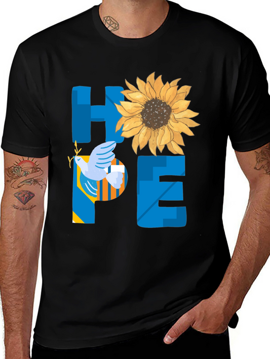 Hope Ukraine T-Shirt Sunflower Peace Dove