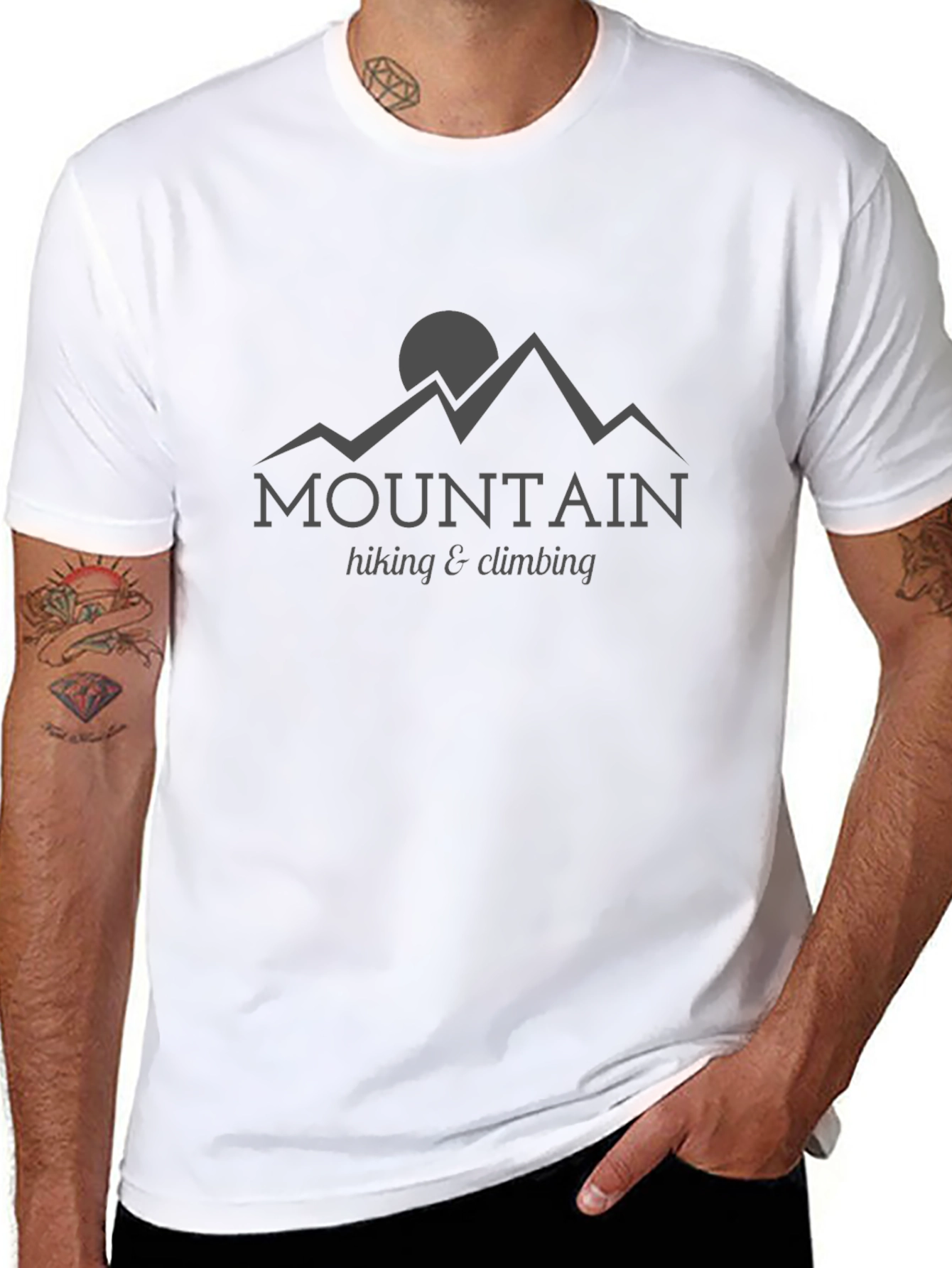 Mountain Hiking & Climbing Black Graphic Tee