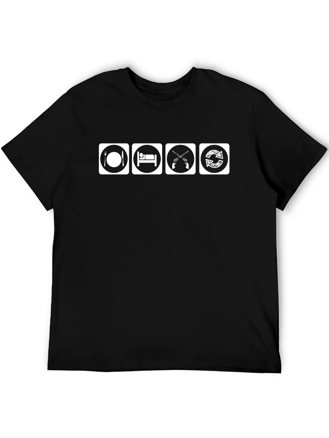 Eat Sleep Shoot Repeat Black T-Shirt