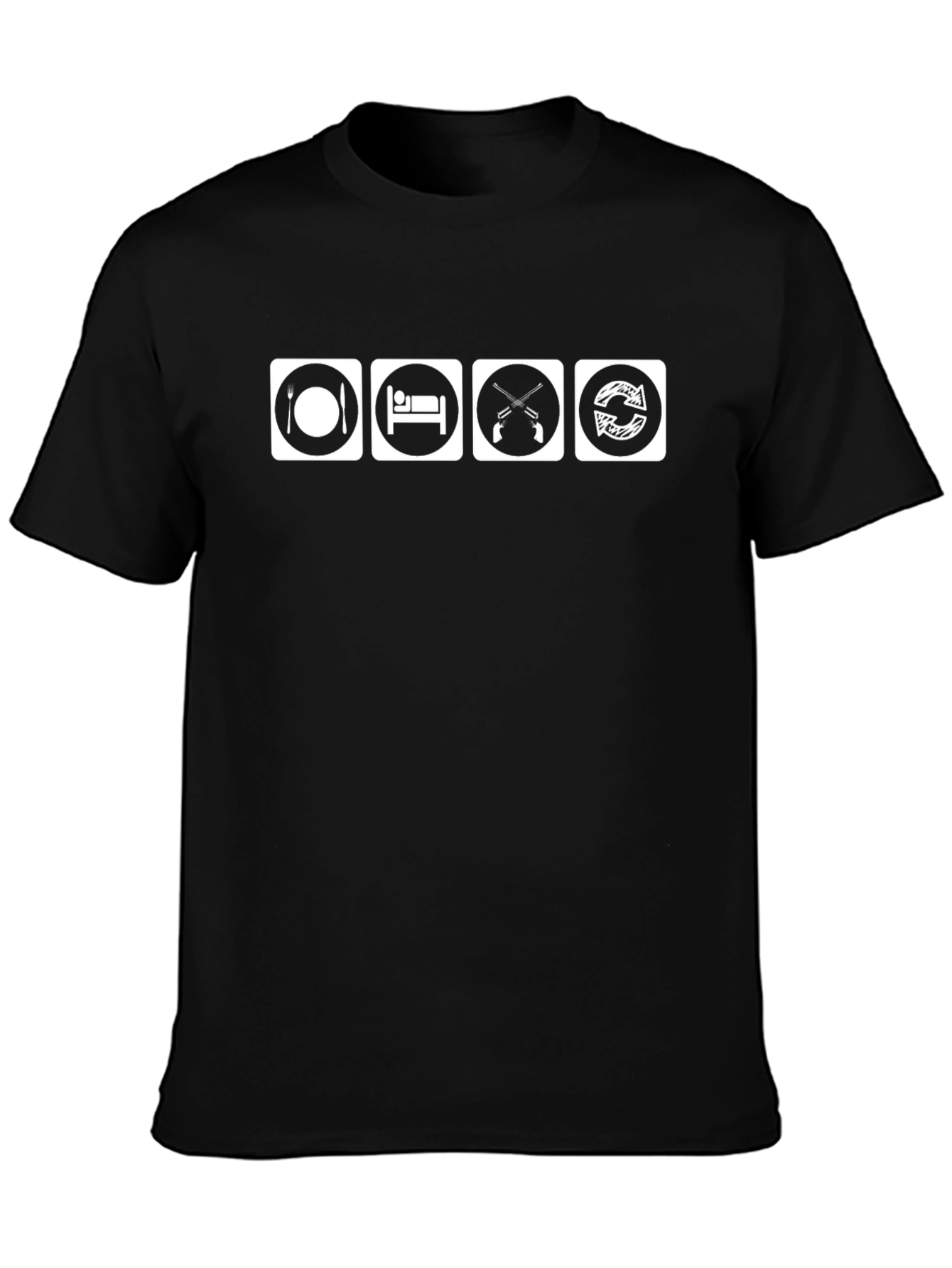 Eat Sleep Shoot Repeat Black T-Shirt