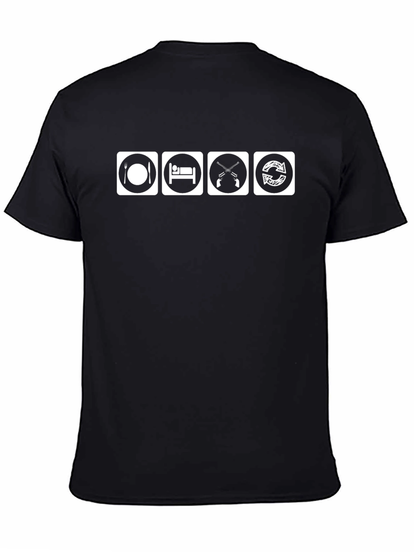 Eat Sleep Shoot Repeat Black T-Shirt