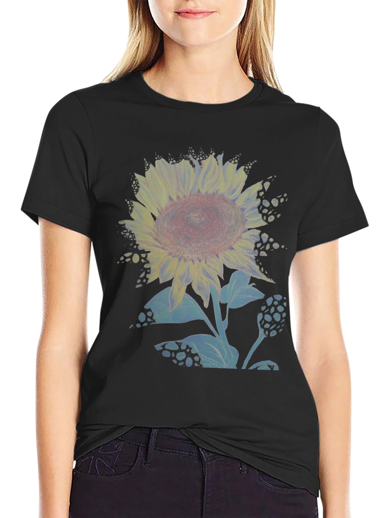 Sunflower Graphic Print Crew Neck T-Shirt