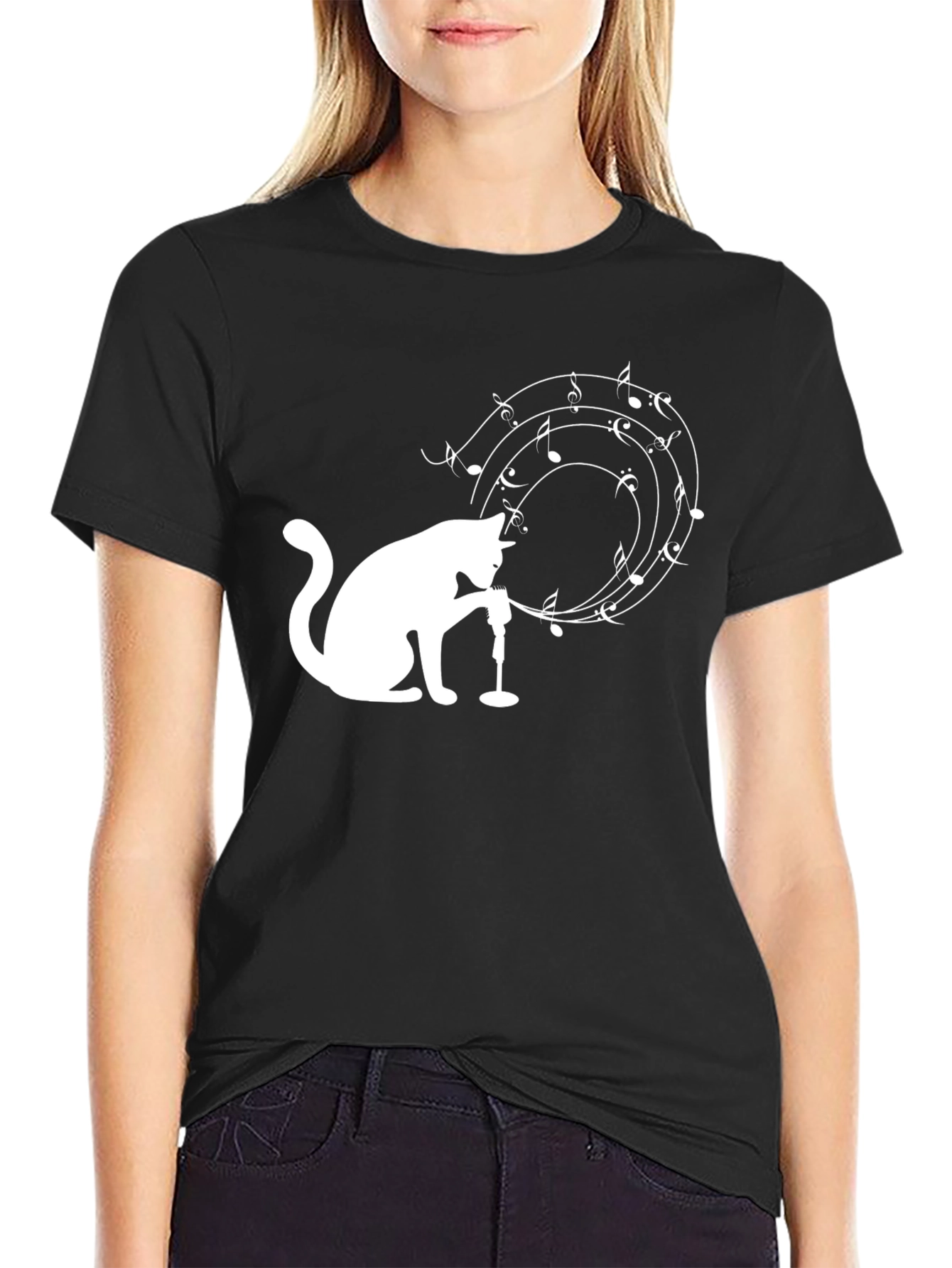 Cat Singer T-Shirt: Musical Cat Design