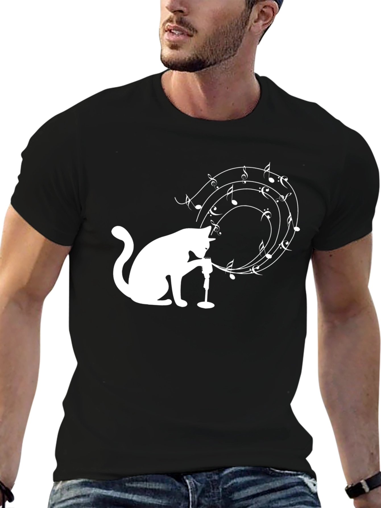 Cat Singer T-Shirt: Musical Cat Design
