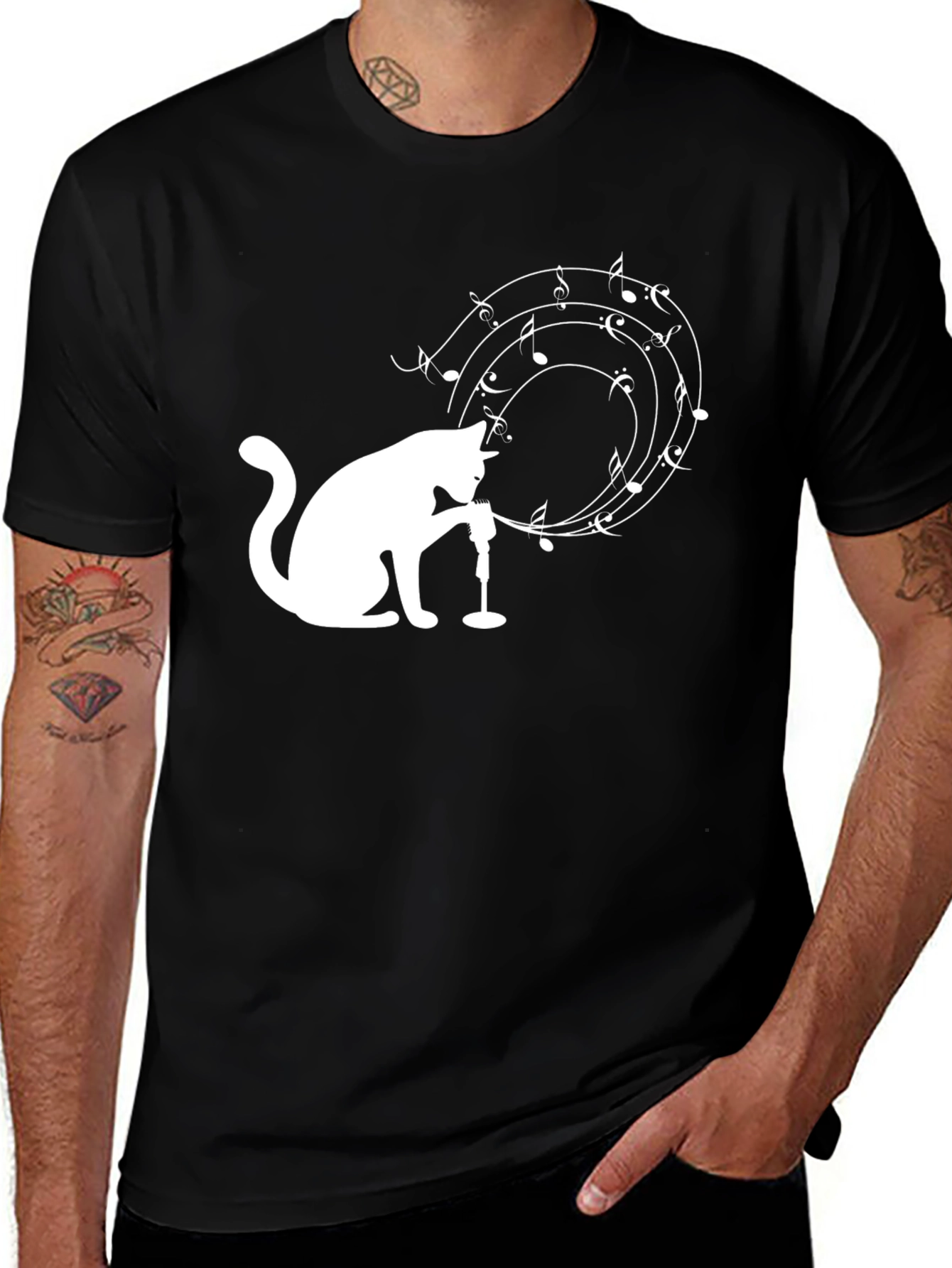 Cat Singer T-Shirt: Musical Cat Design