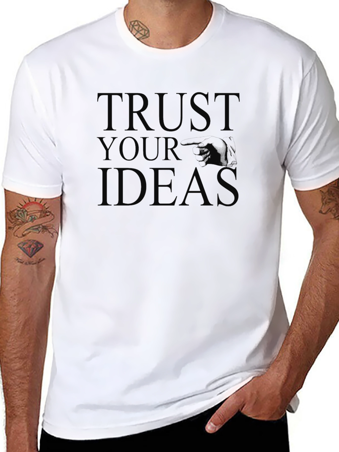 Trust Your Ideas Graphic Print Black T-Shirt
