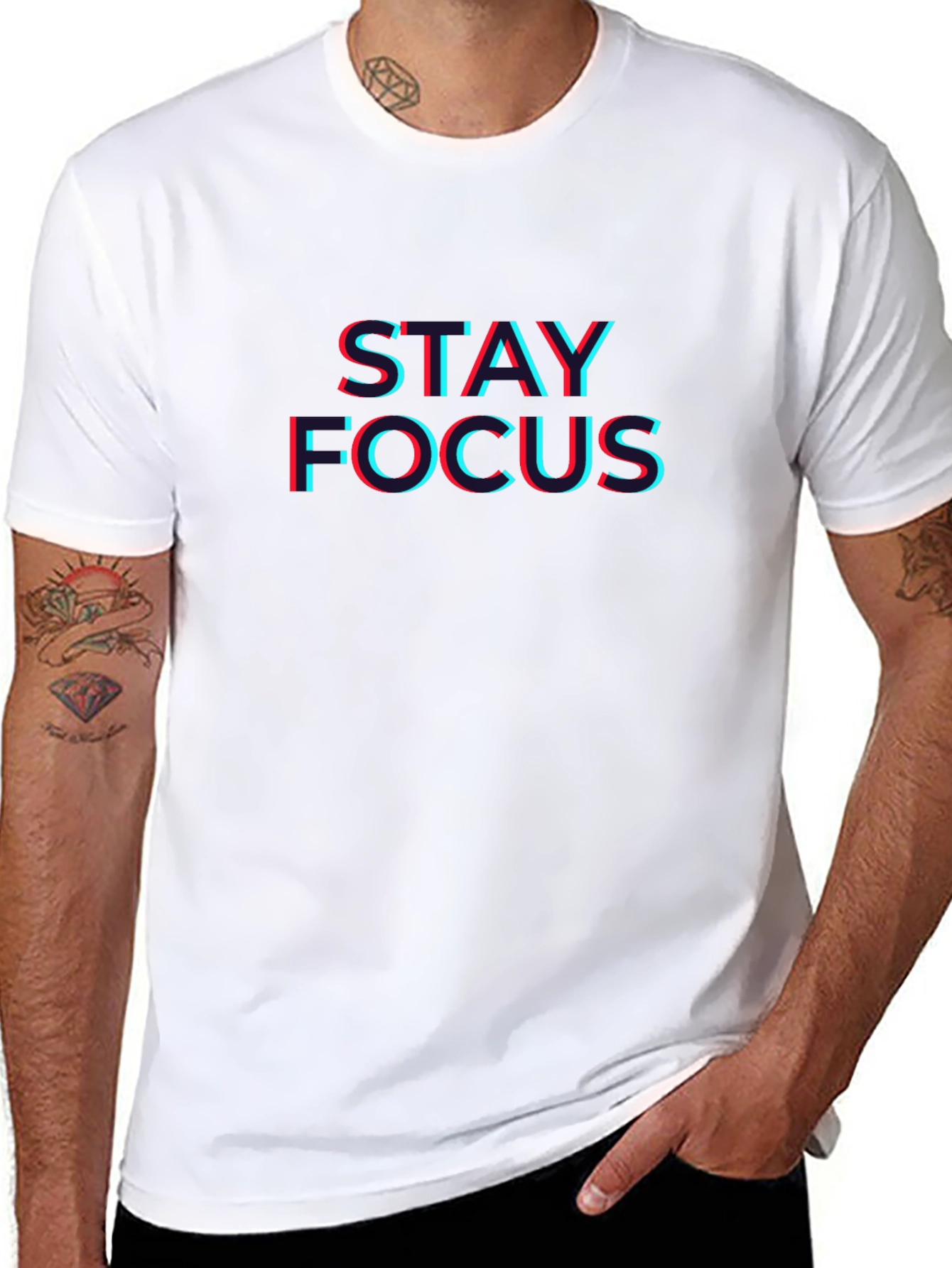 Stay Focus T-Shirt - Trendy 3D Style