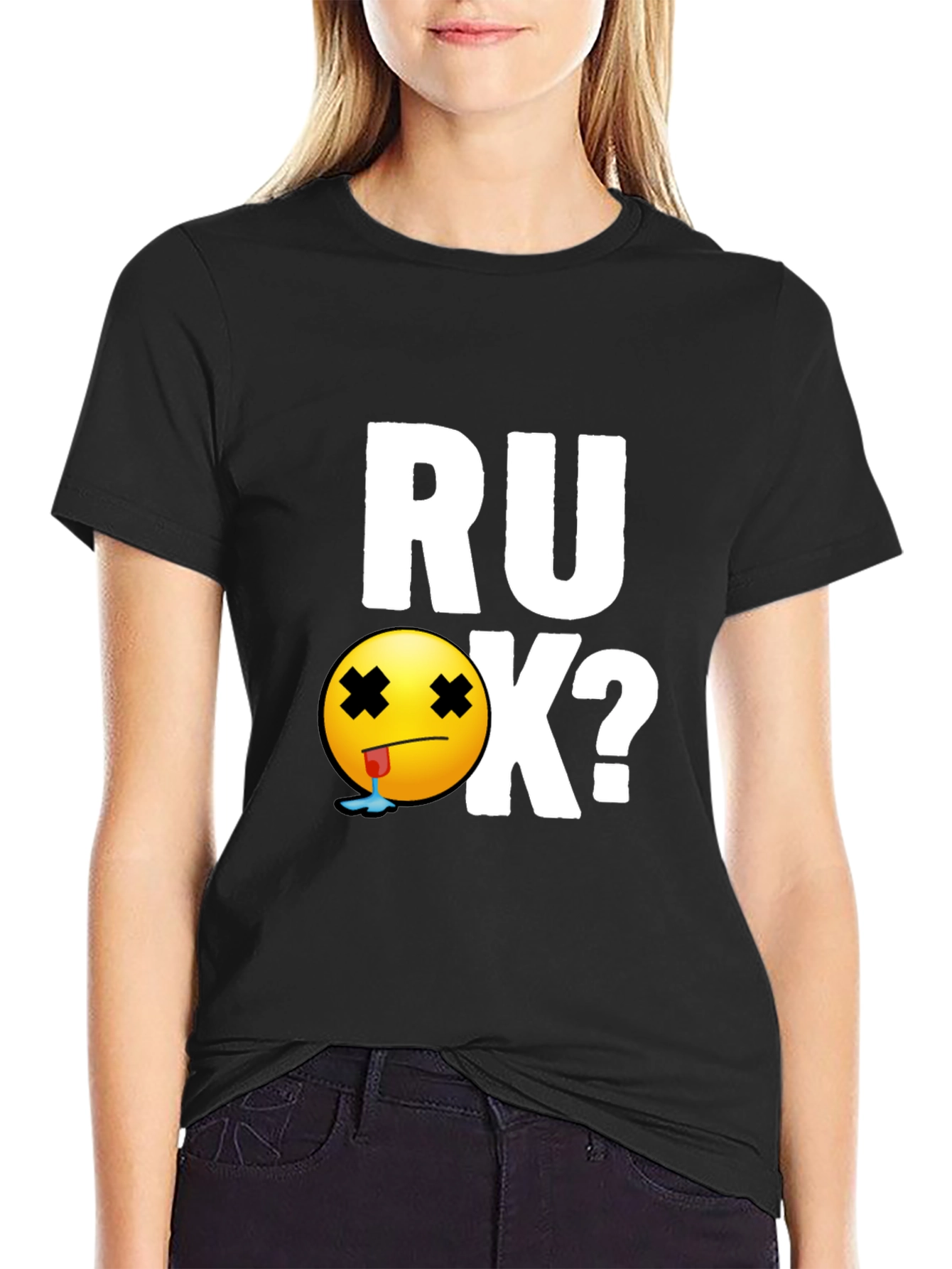 RU OK? Graphic T-Shirt - Black Cotton Tee