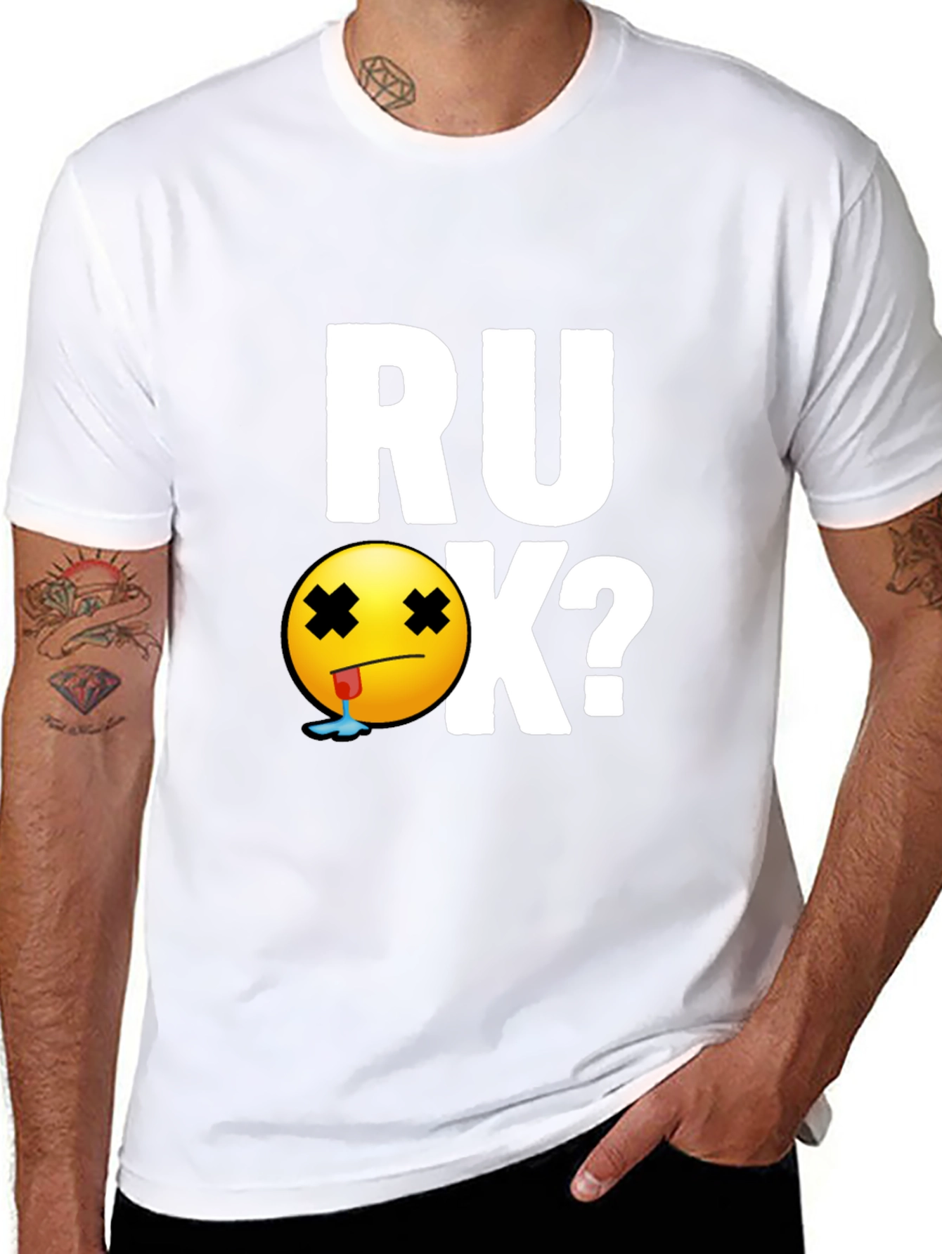 RU OK? Graphic T-Shirt - Black Cotton Tee