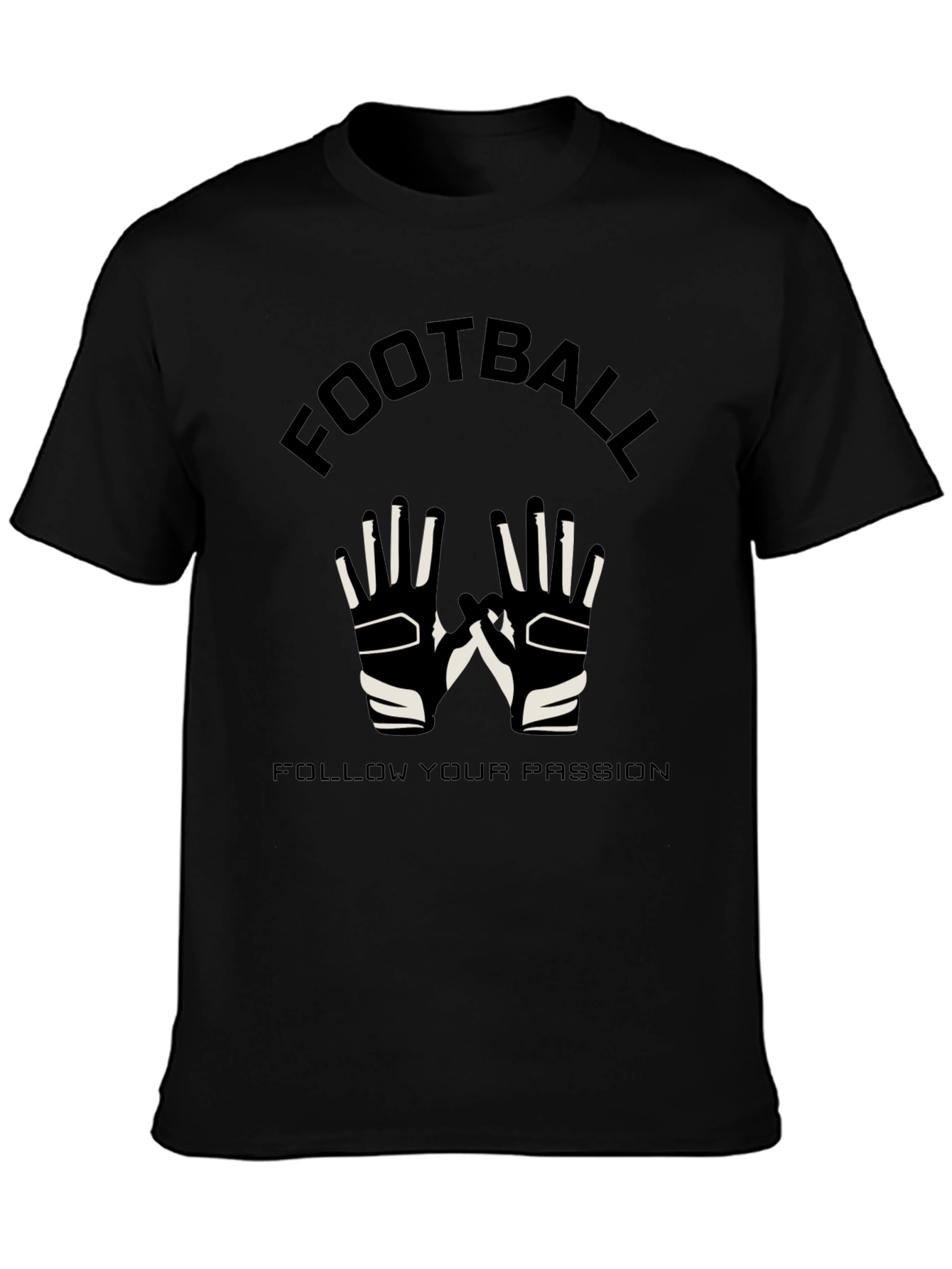 Football Passion Black Graphic T-Shirt