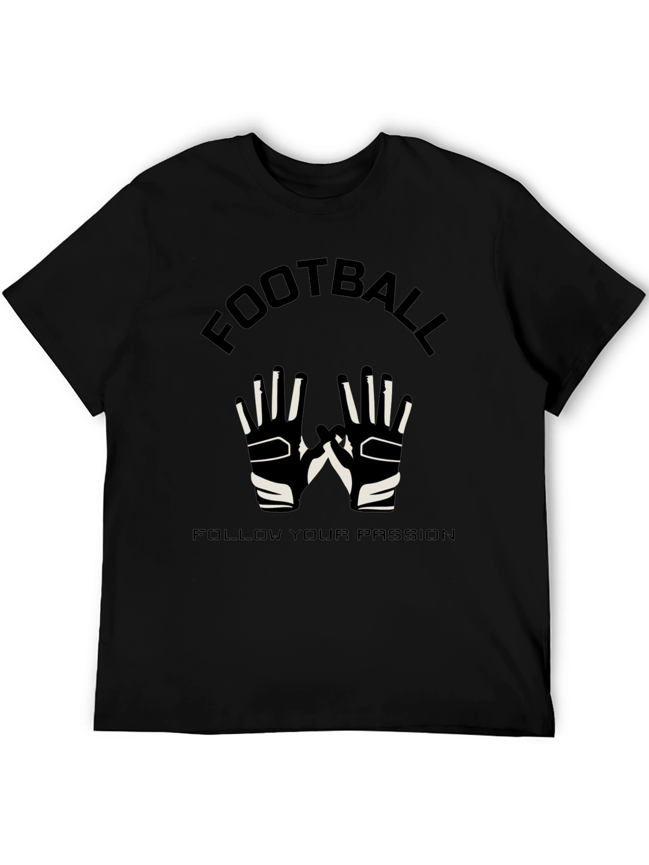 Football Passion Black Graphic T-Shirt