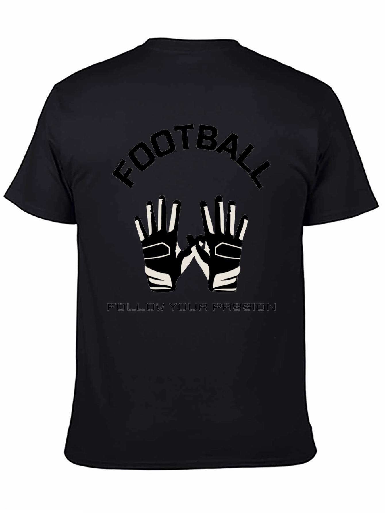 Football Passion Black Graphic T-Shirt
