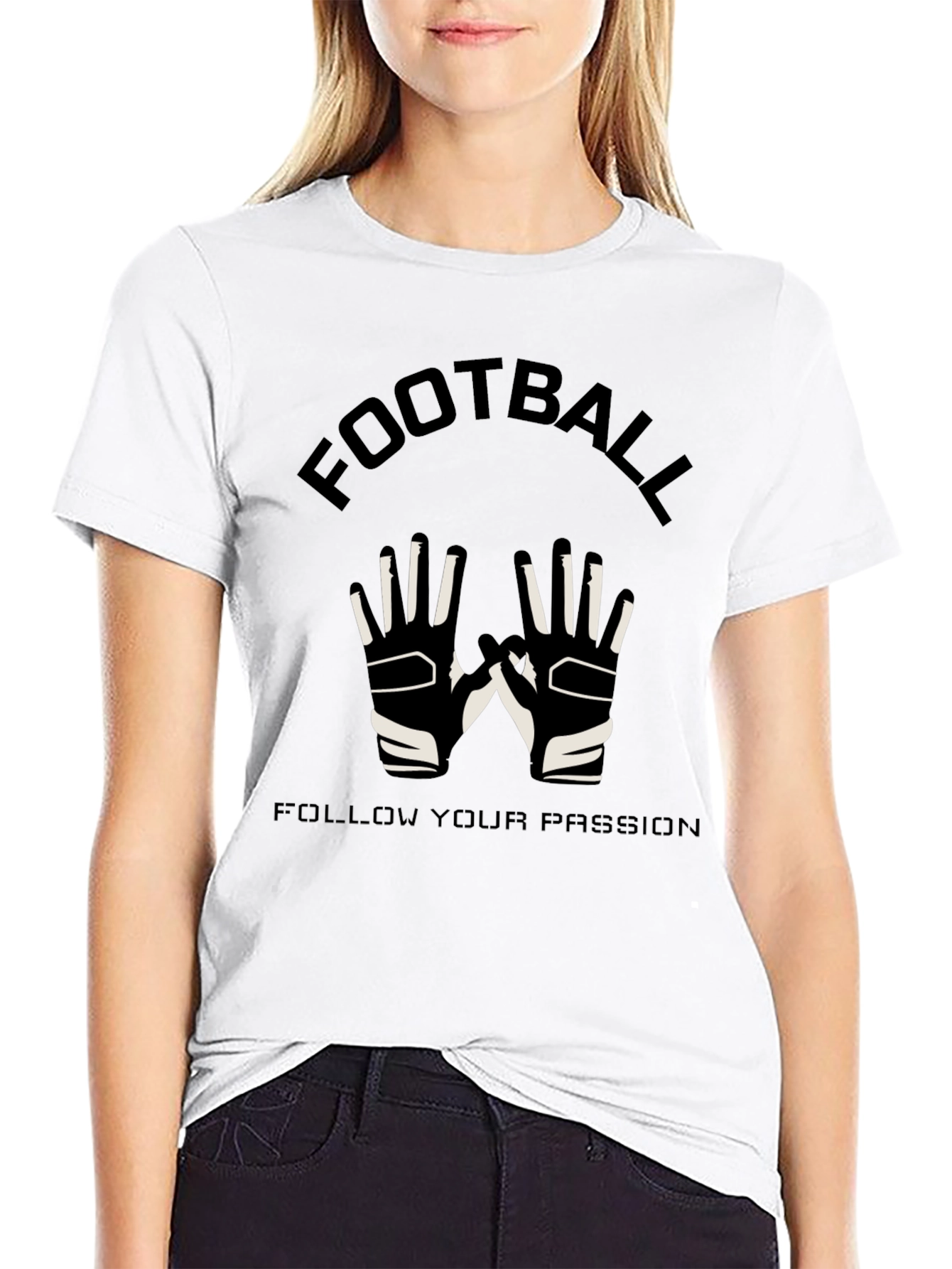 Football Passion Black Graphic T-Shirt