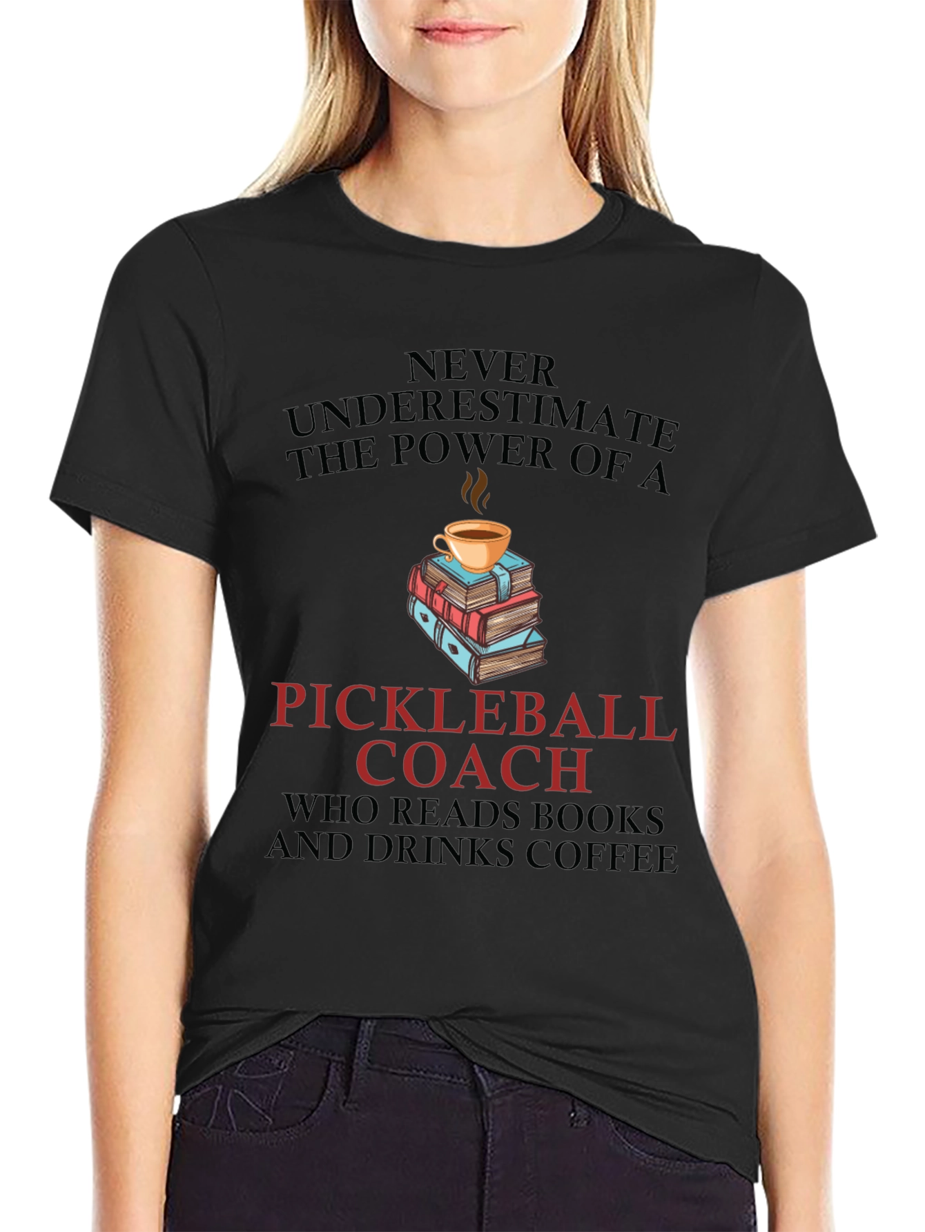 Pickleball Coach Coffee & Books T-Shirt