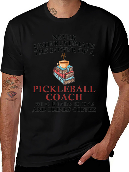 Pickleball Coach Coffee & Books T-Shirt