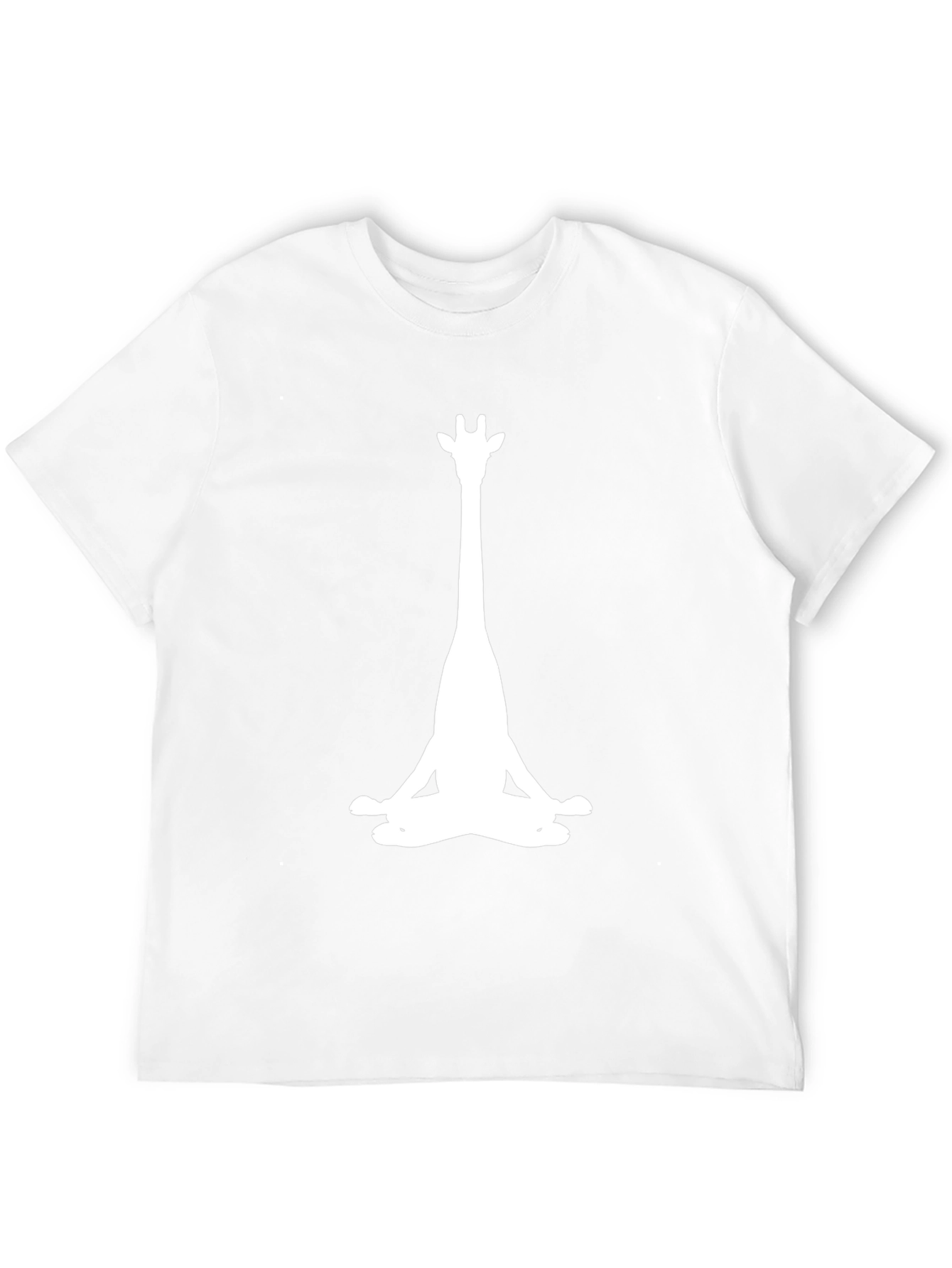Meditating Giraffe Graphic Tee - Black Cotton T-Shirt
