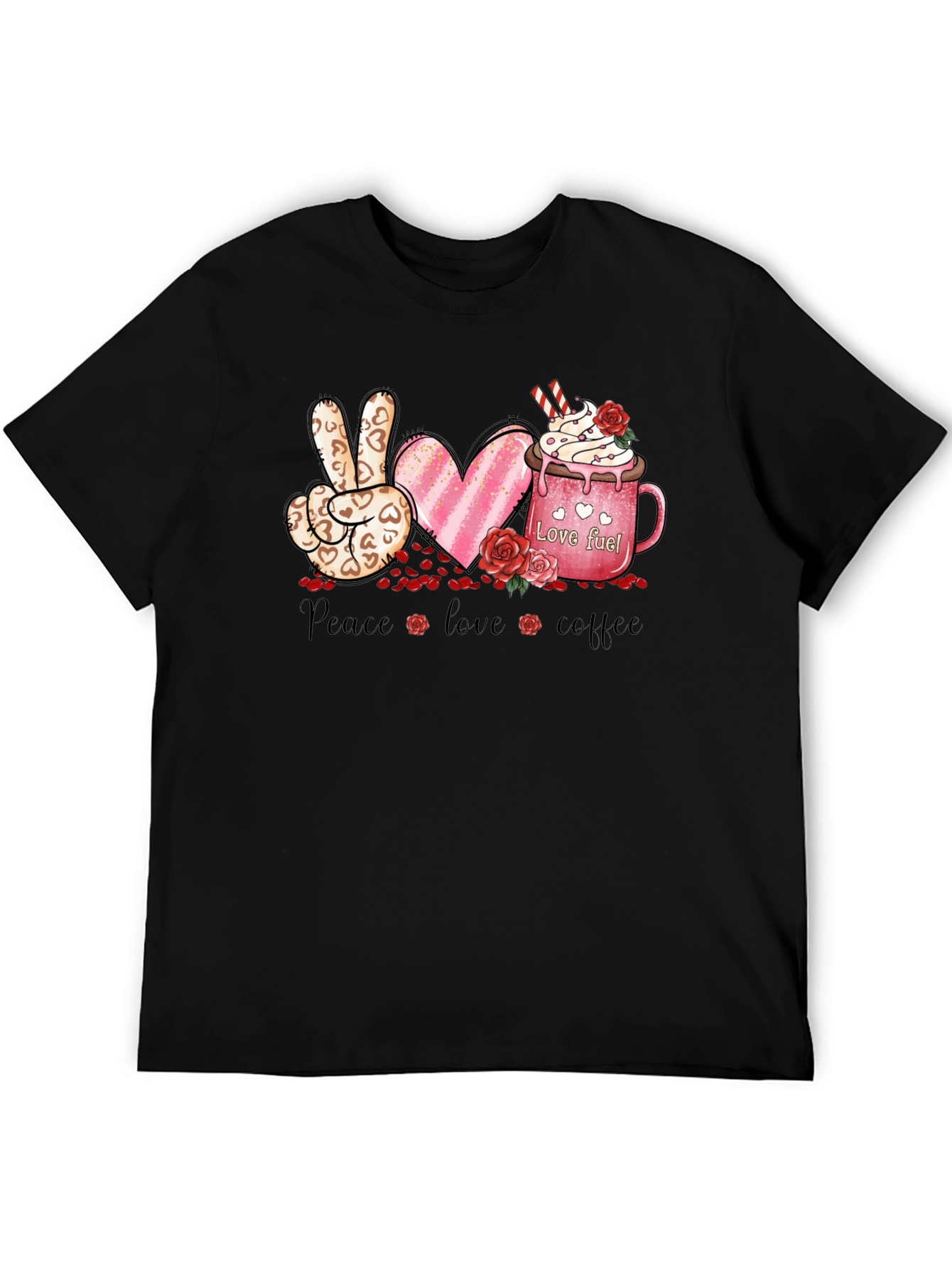 Peace Love Coffee Valentine T-Shirt