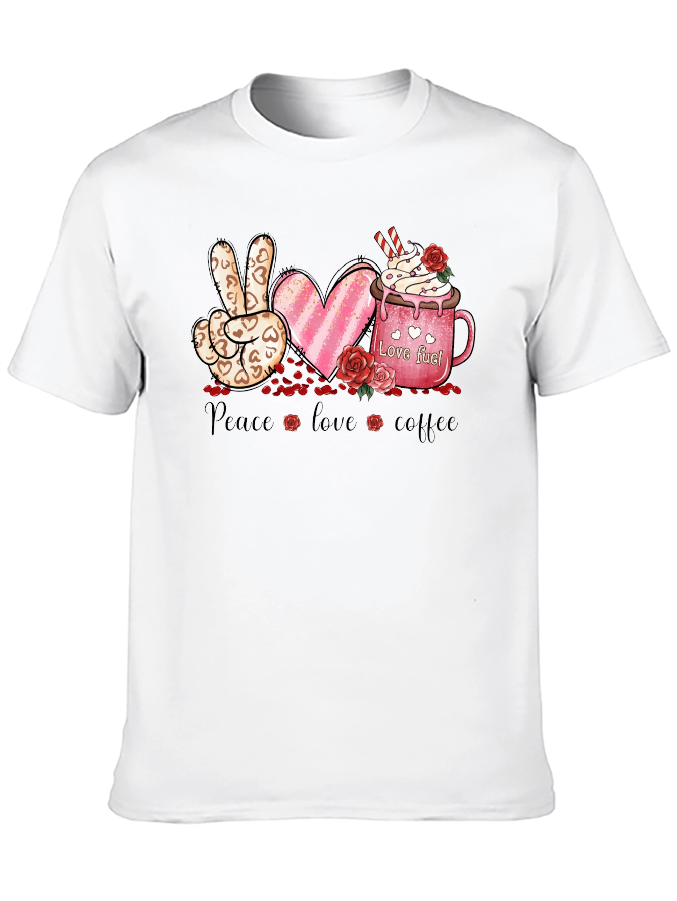 Peace Love Coffee Valentine T-Shirt