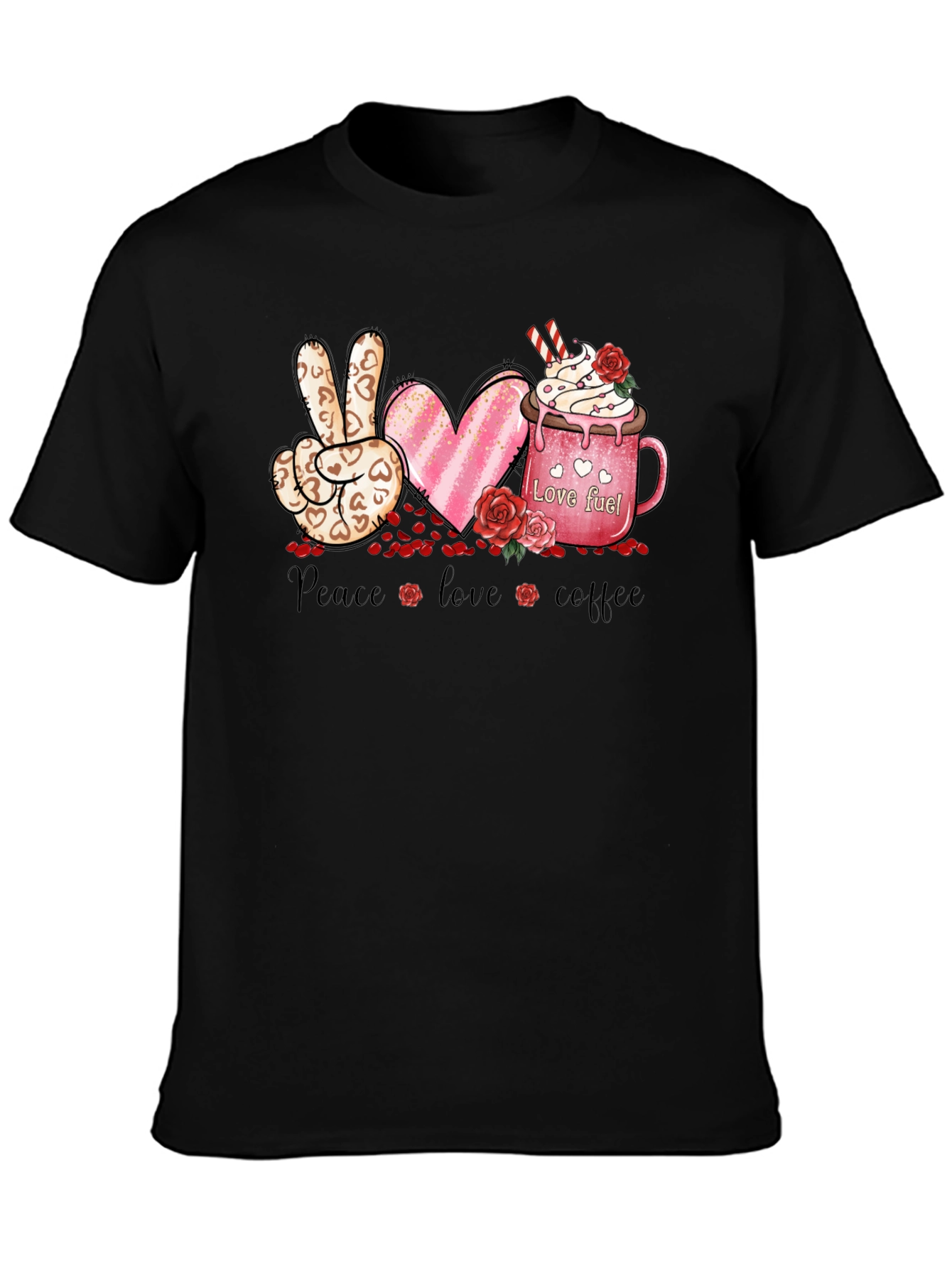 Peace Love Coffee Valentine T-Shirt