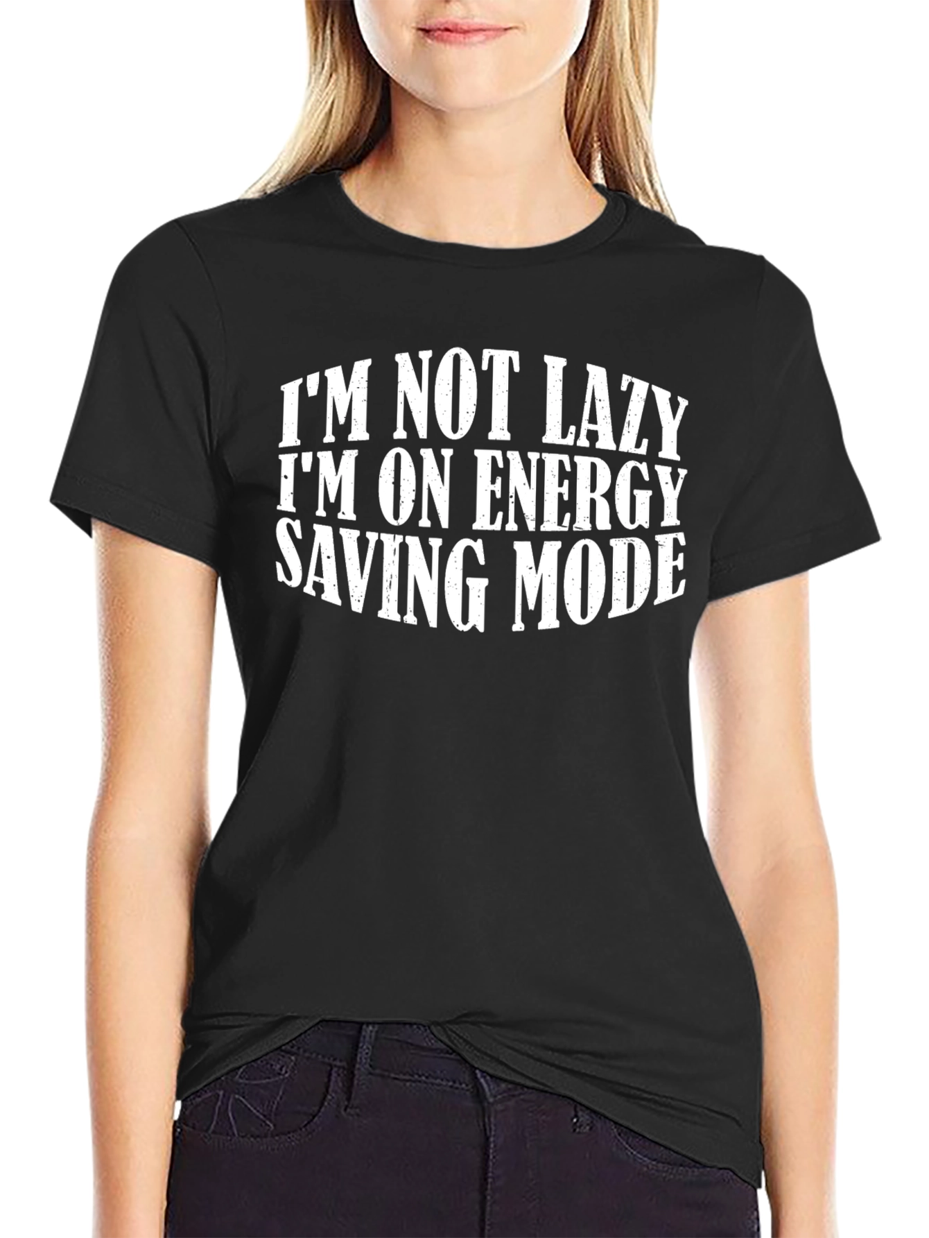 Energy Saving Mode Funny Graphic T-Shirt