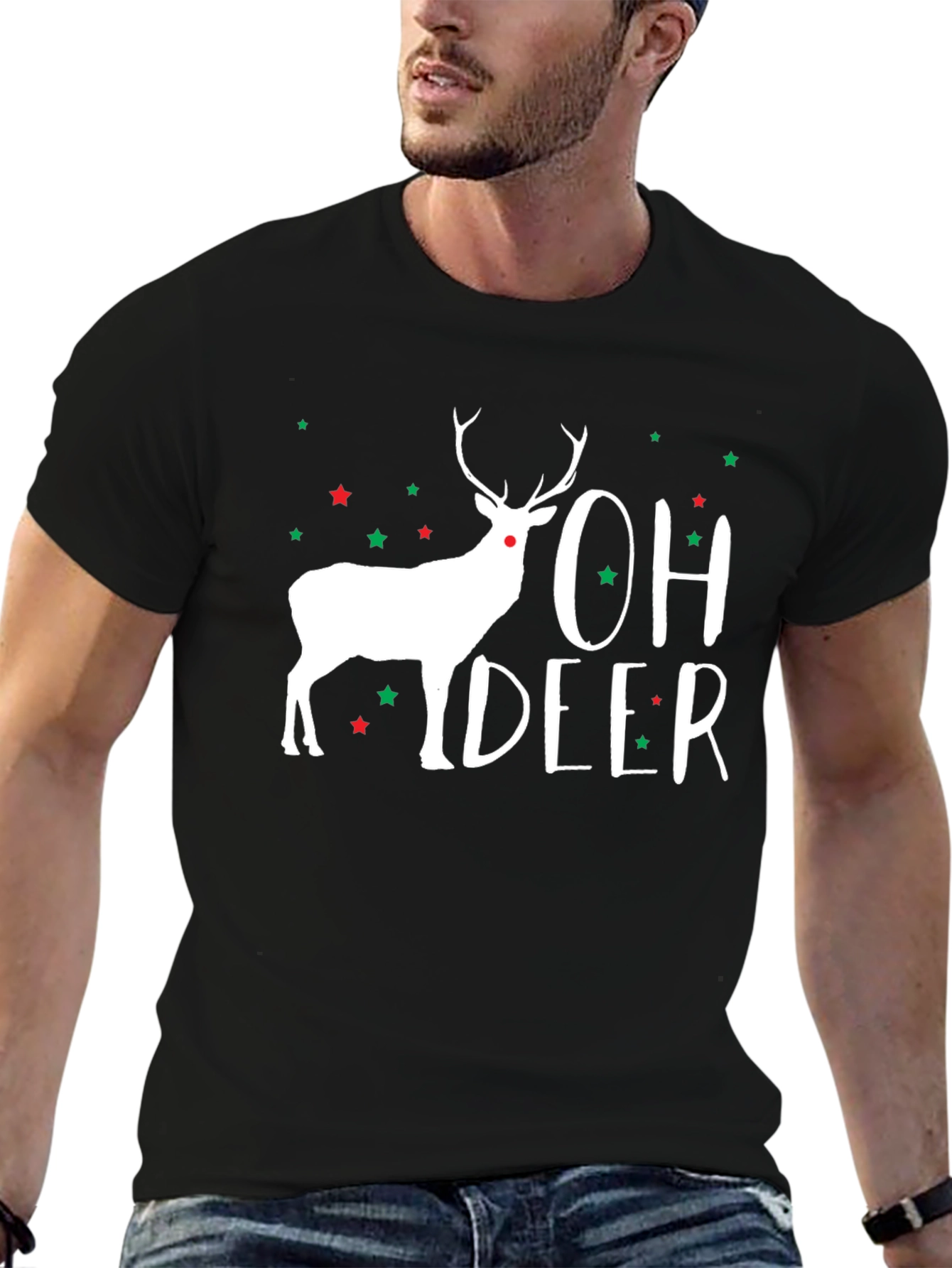 Oh Deer! Christmas Holiday Graphic T-Shirt