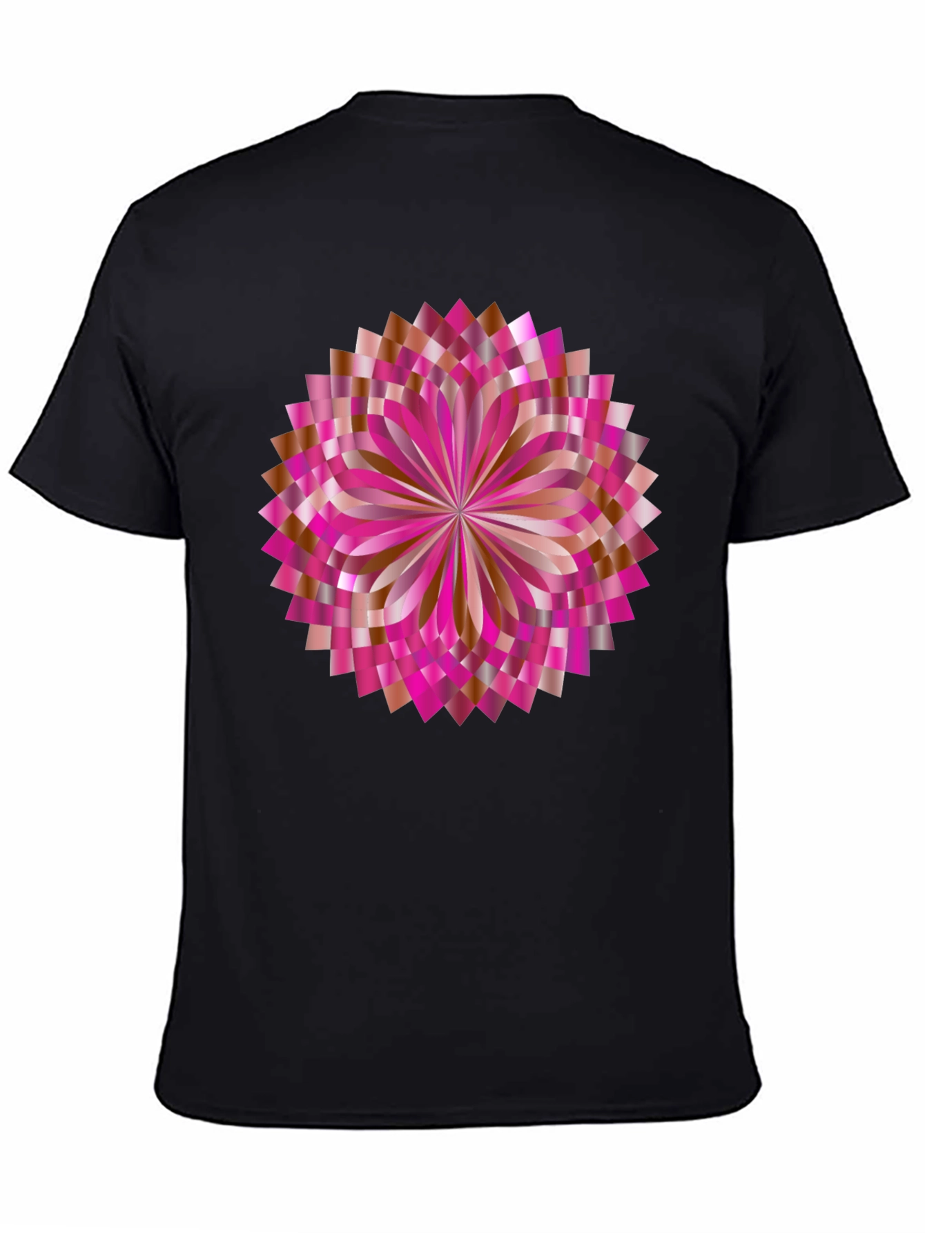 Abstract Geometric Floral Graphic Black T-Shirt