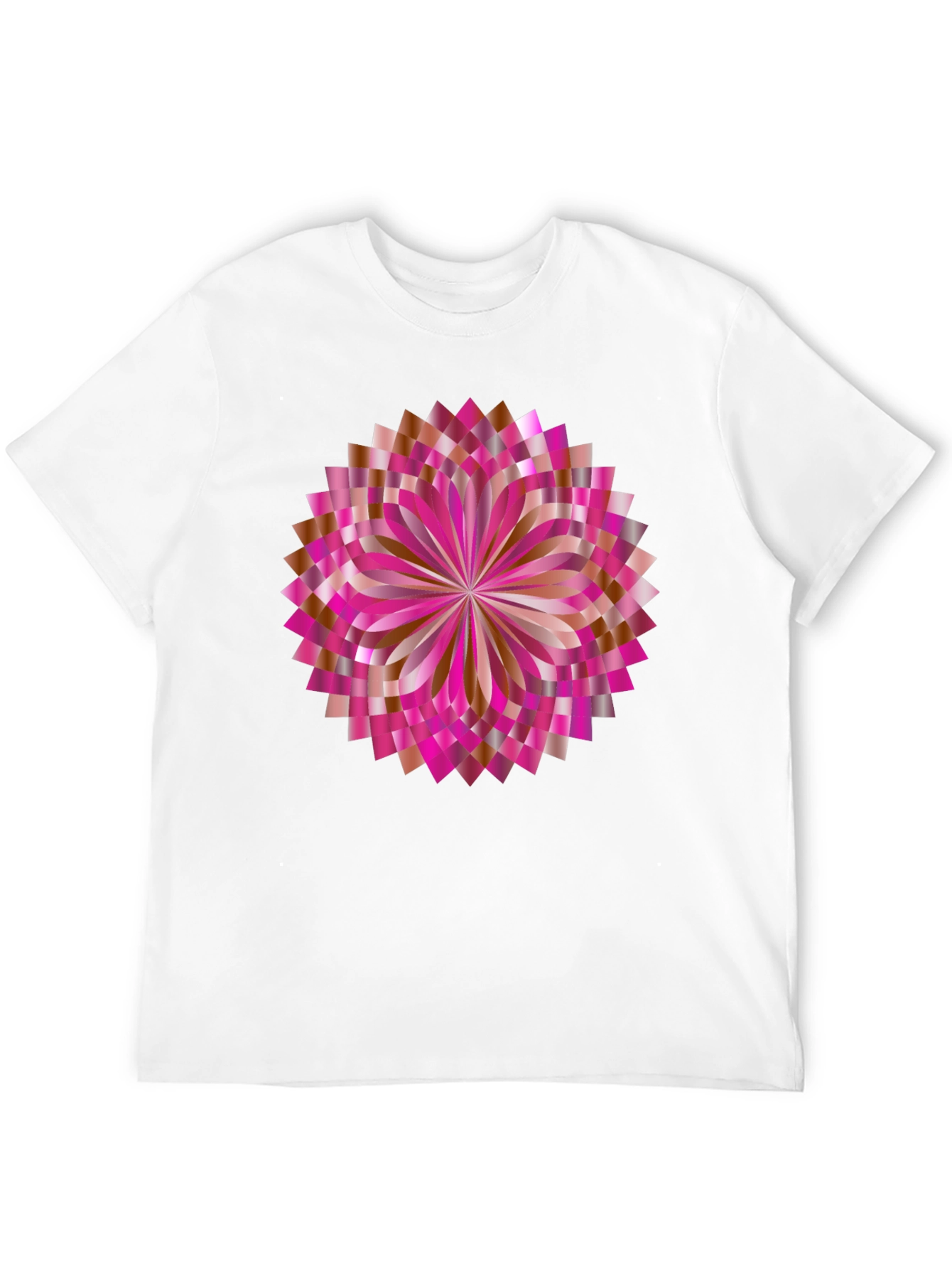 Abstract Geometric Floral Graphic Black T-Shirt