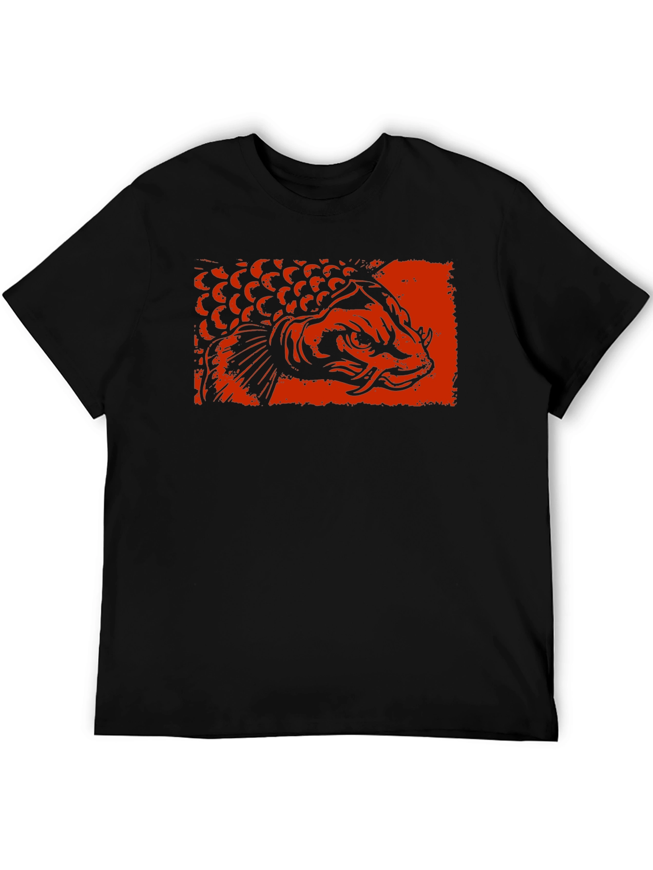 Arowana Fish Graphic Tee - Black
