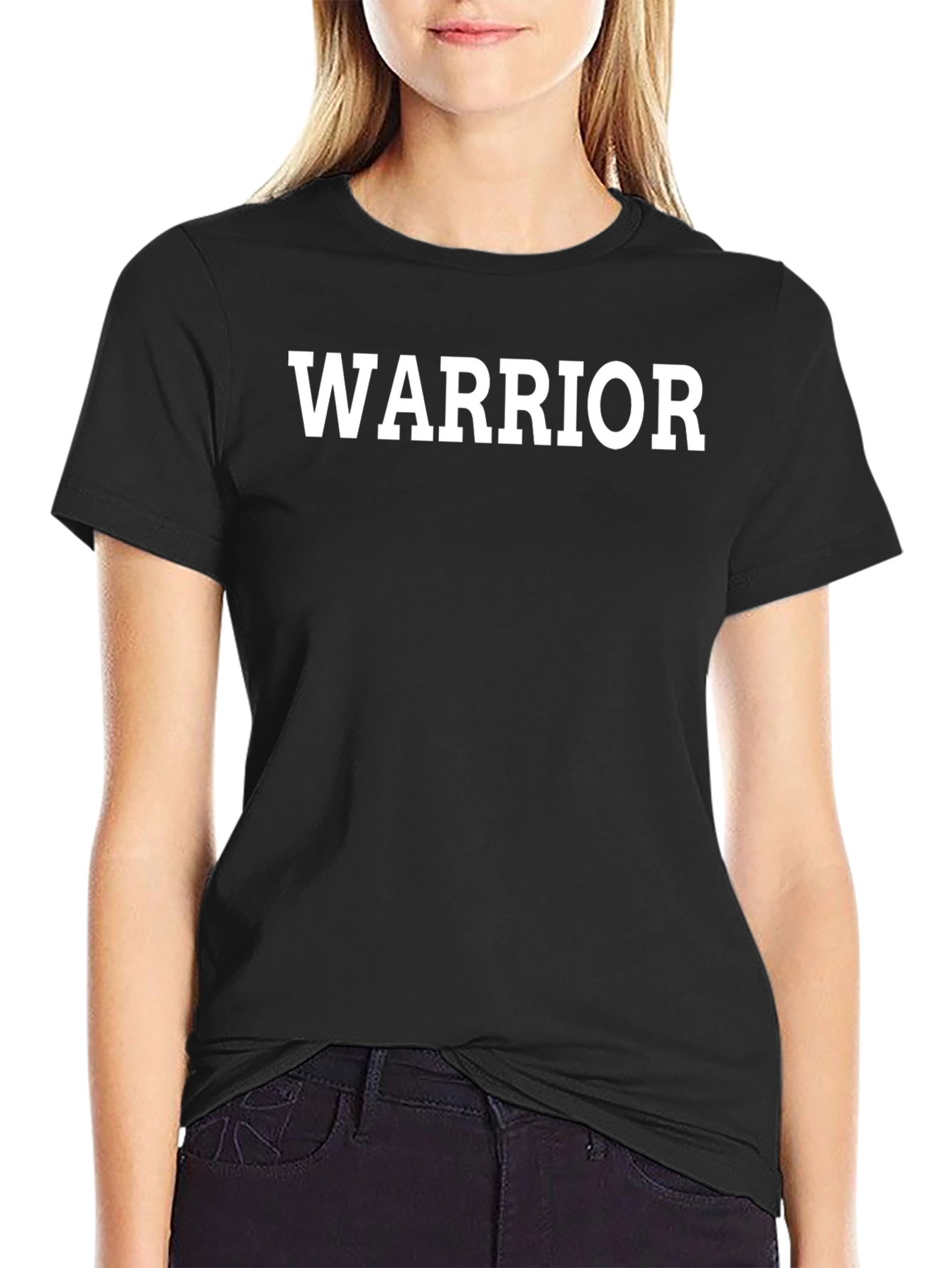 Warrior Black Cotton T-Shirt - Bold Statement Tee