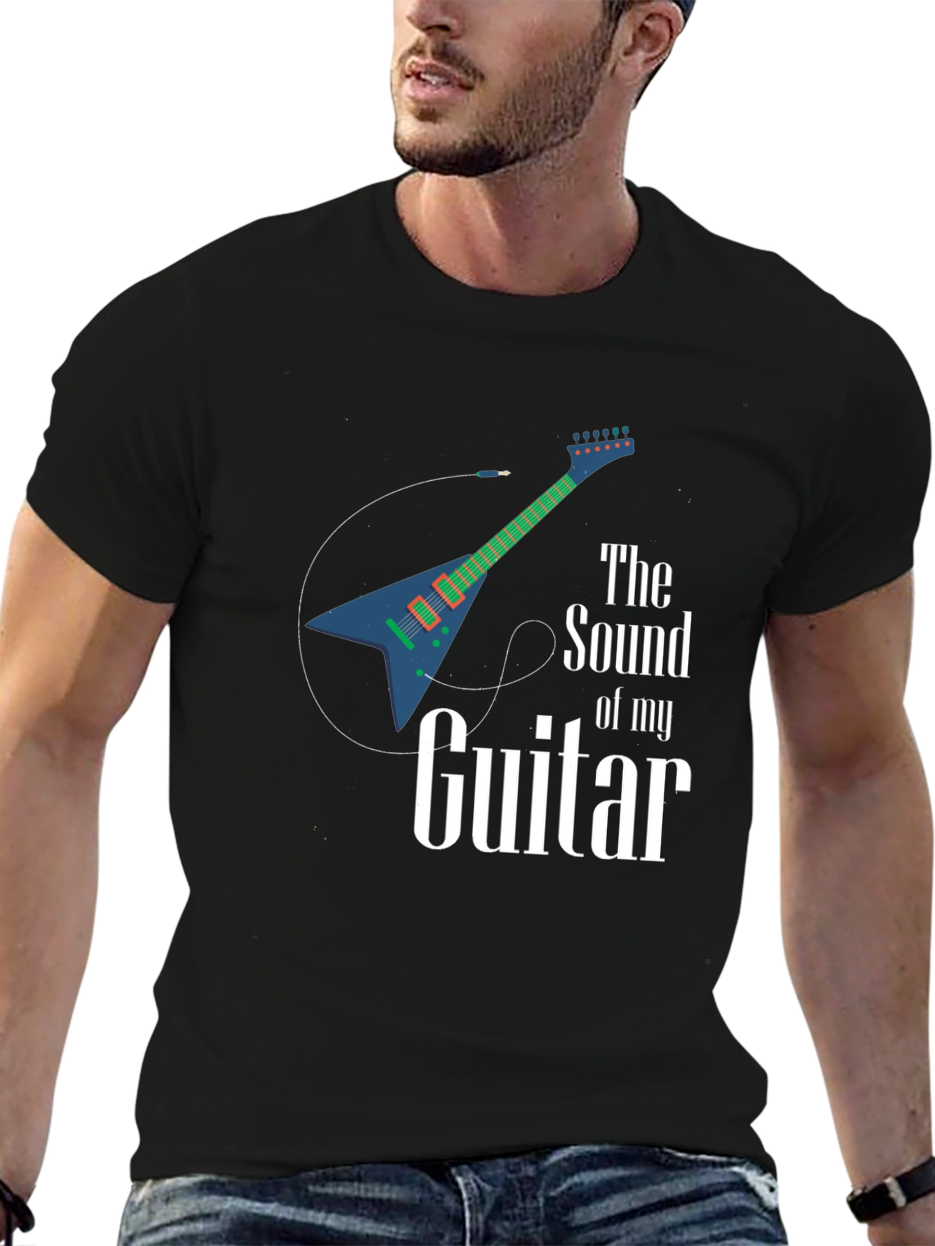 Sound of My Guitar Graphic T-Shirt - Black