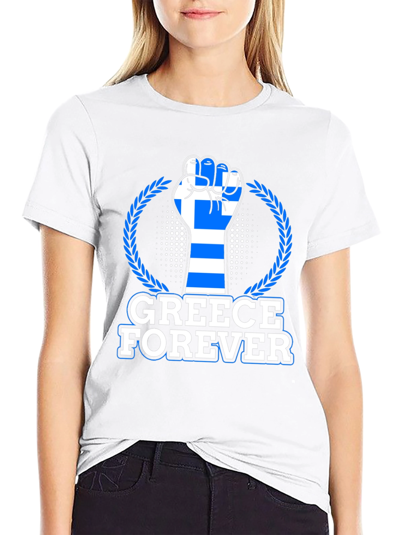 Greece Forever T-Shirt - Greek Flag Fist Design