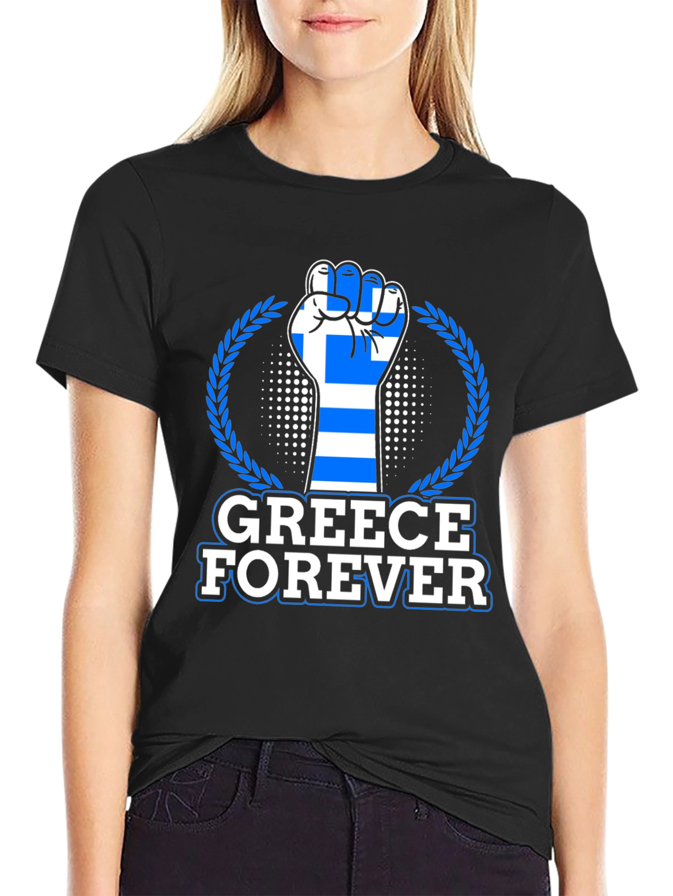 Greece Forever T-Shirt - Greek Flag Fist Design