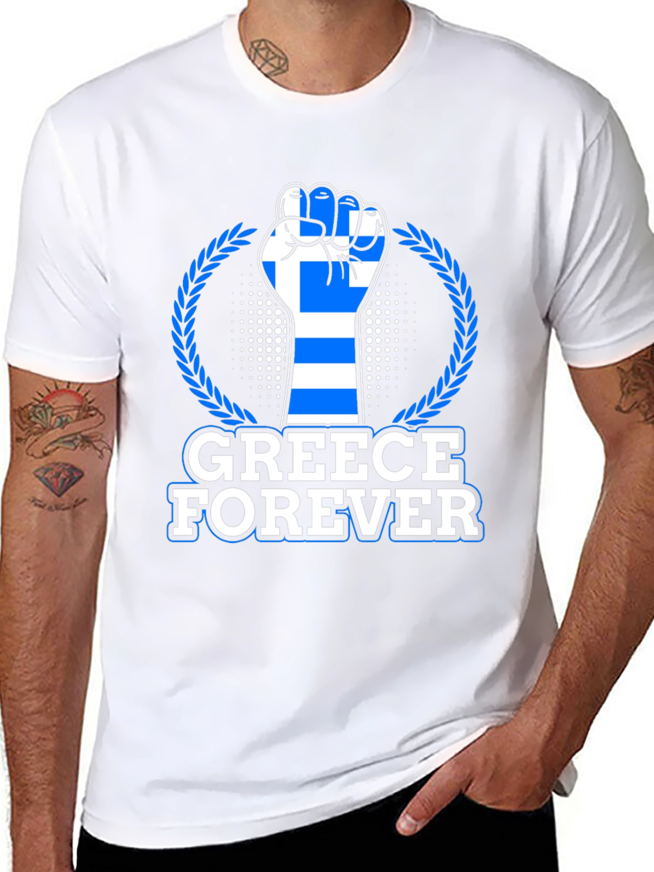 Greece Forever T-Shirt - Greek Flag Fist Design