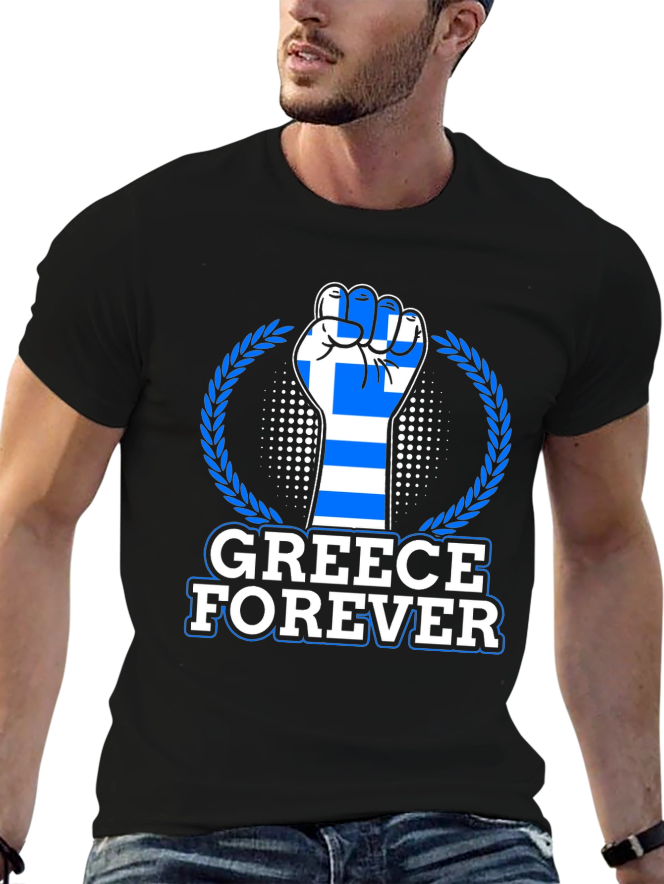Greece Forever T-Shirt - Greek Flag Fist Design