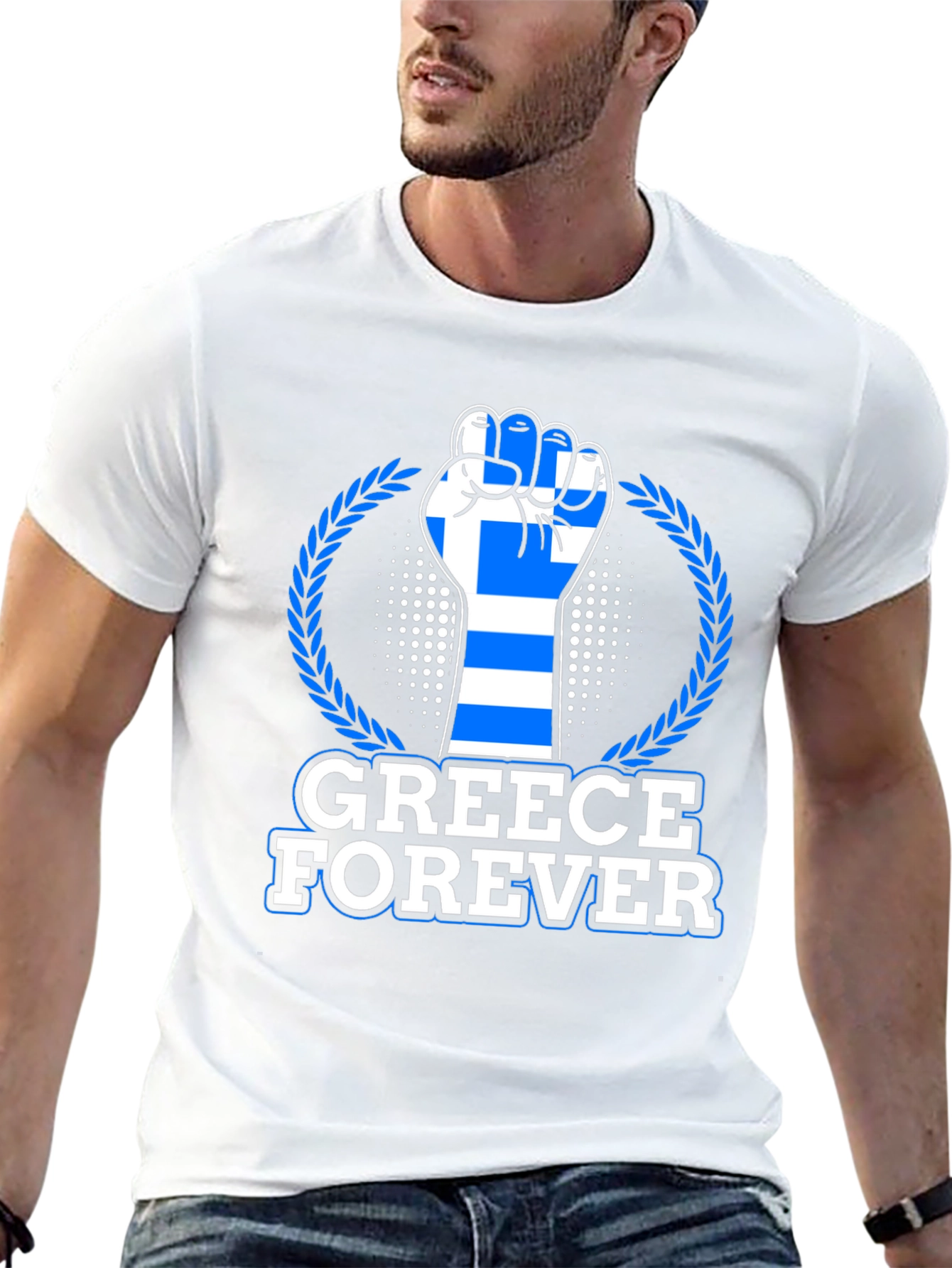 Greece Forever T-Shirt - Greek Flag Fist Design