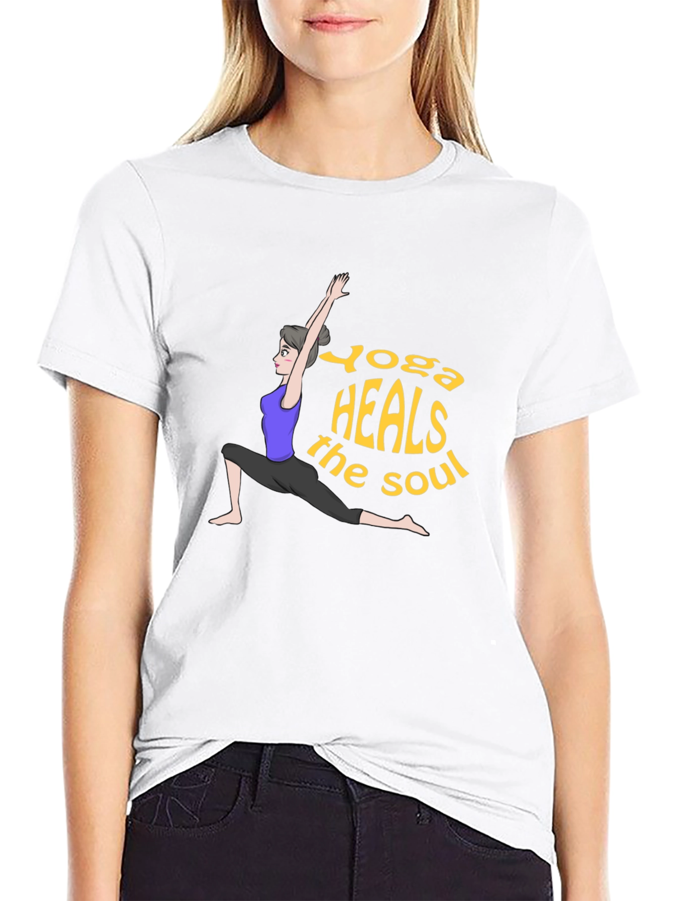 Yoga Heals the Soul Black Graphic Tee
