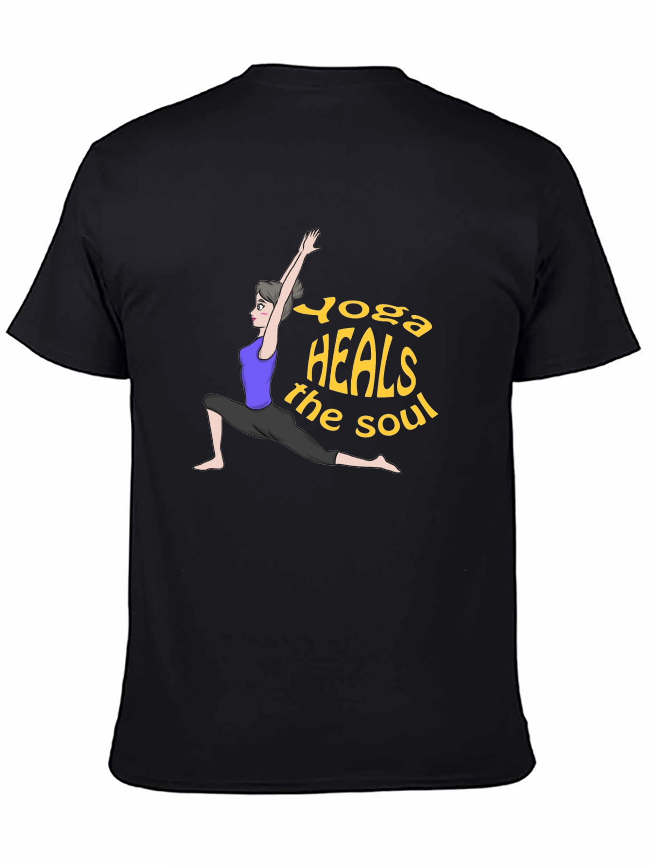 Yoga Heals the Soul Black Graphic Tee