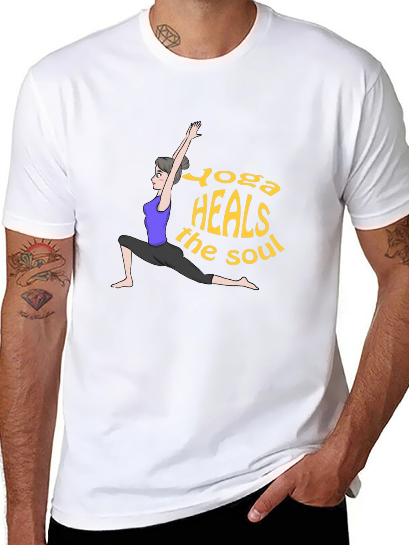 Yoga Heals the Soul Black Graphic Tee