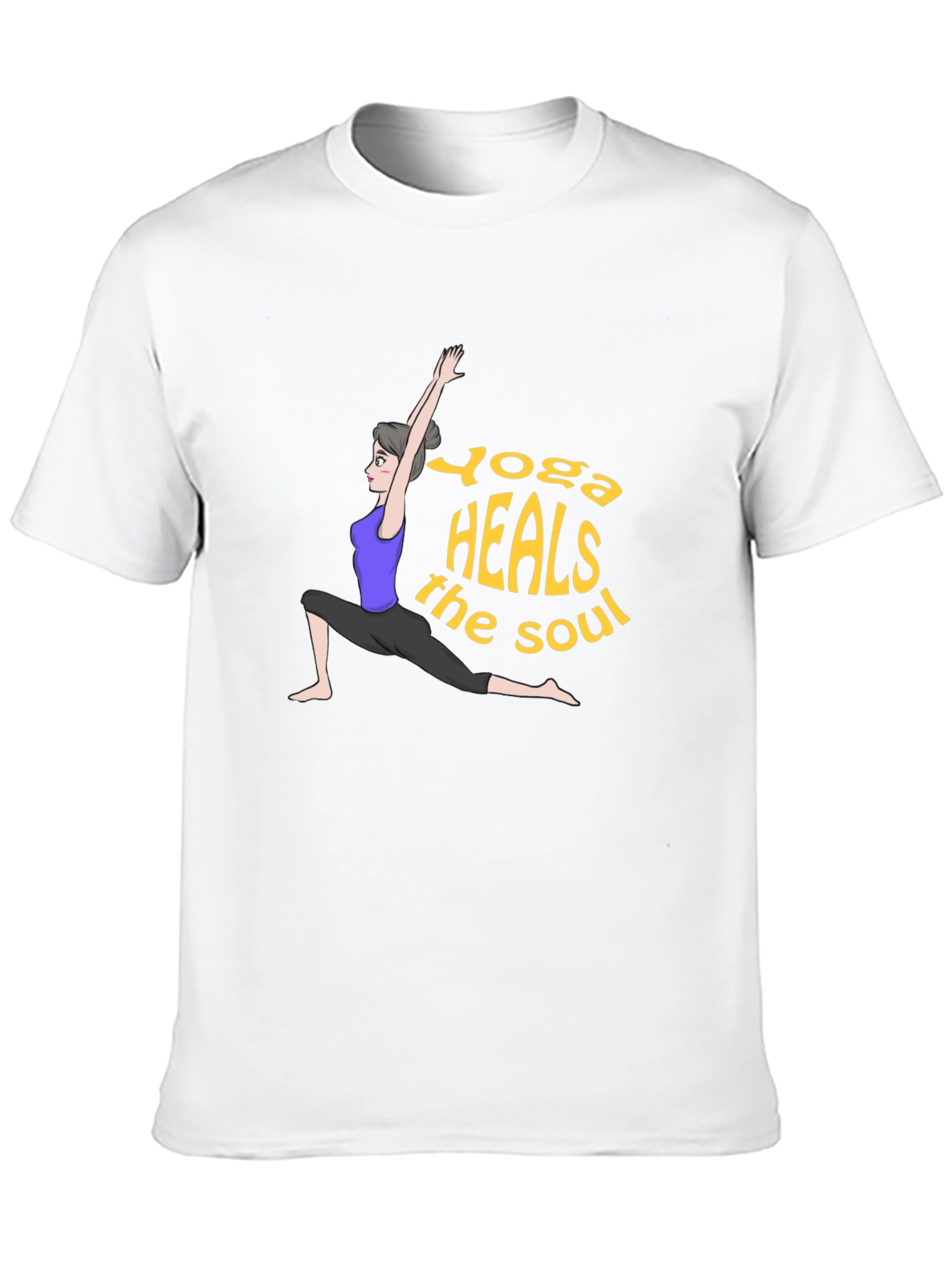 Yoga Heals the Soul Black Graphic Tee