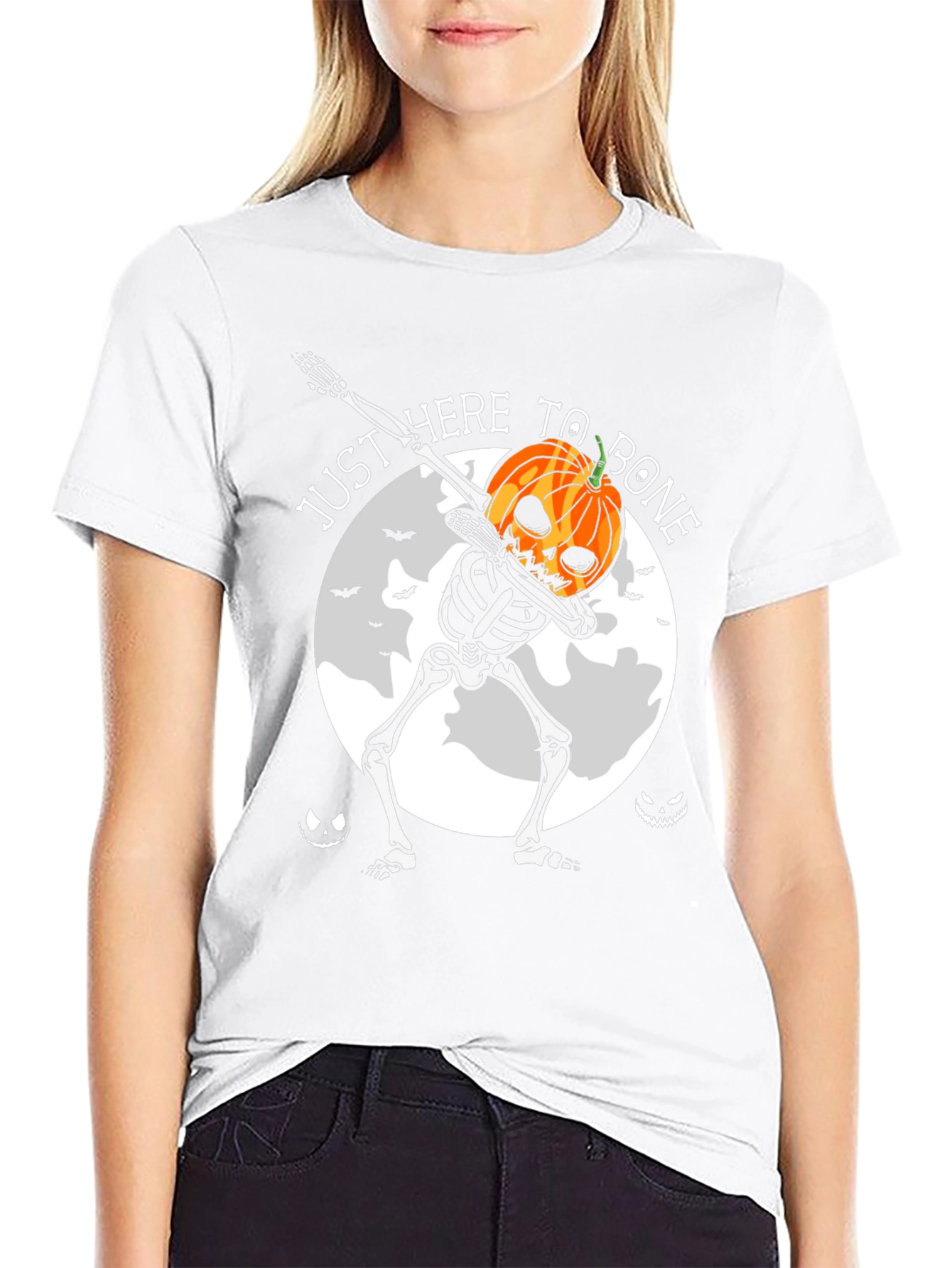 Halloween Pumpkin Skeleton Dab T-Shirt