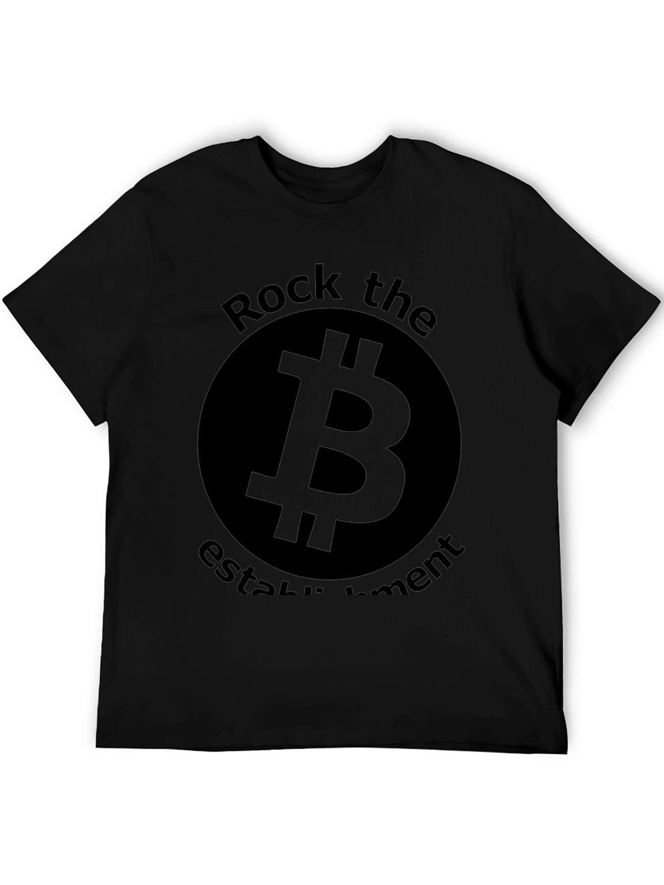 Bitcoin Rock the Establishment Black T-Shirt