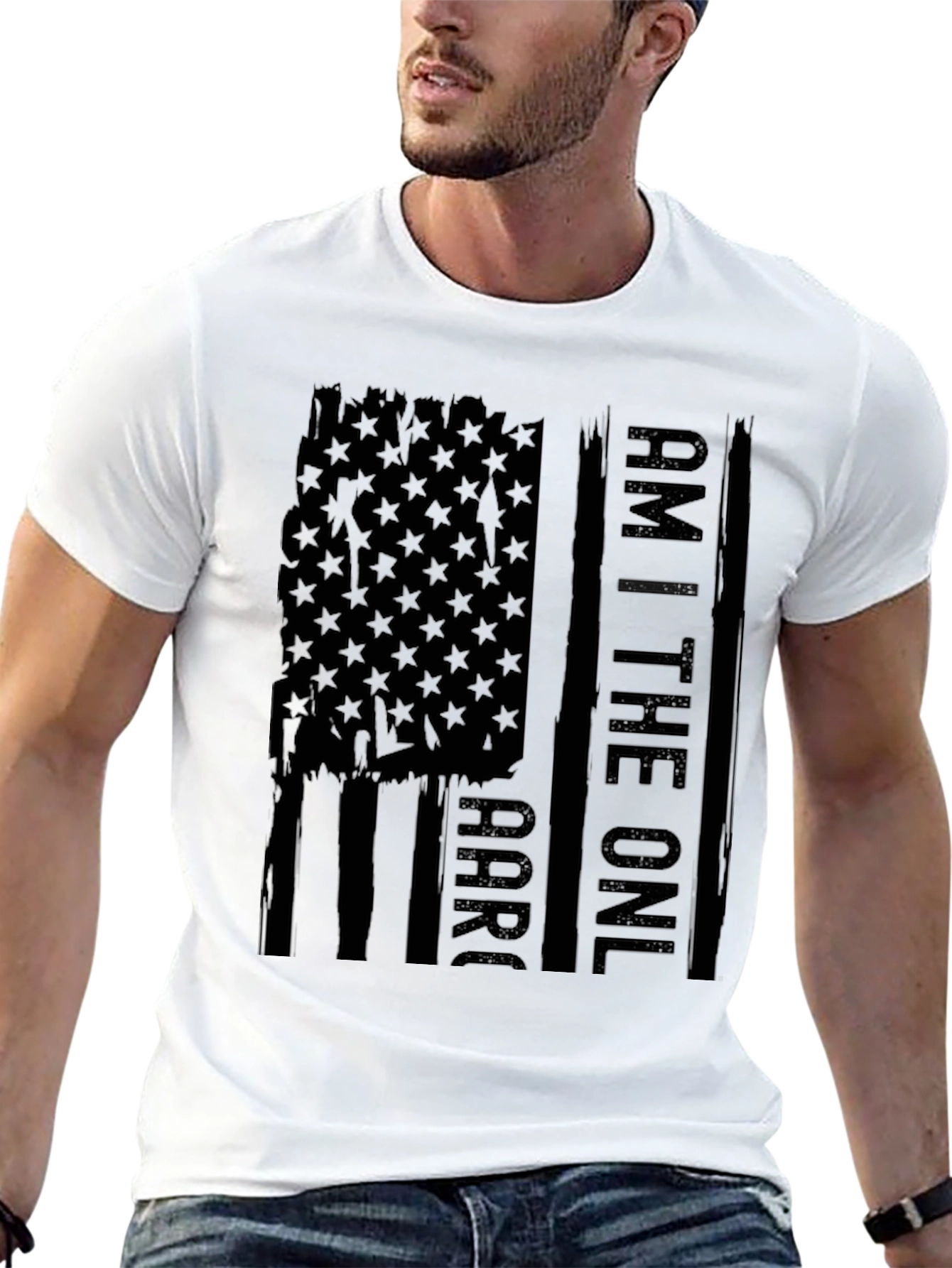 Am the One T-Shirt - Distressed American Flag Design