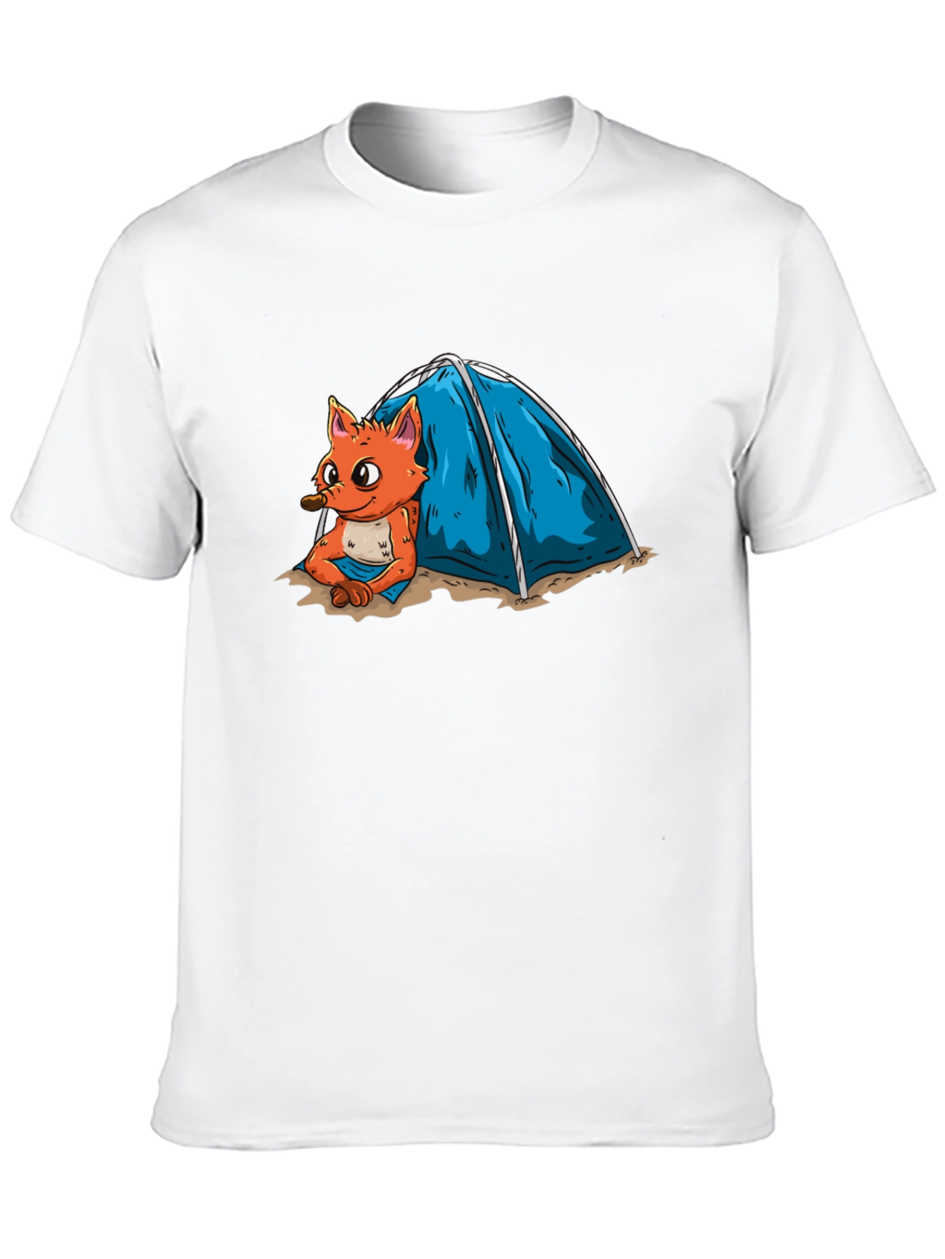 Cartoon Fox Camping T-Shirt