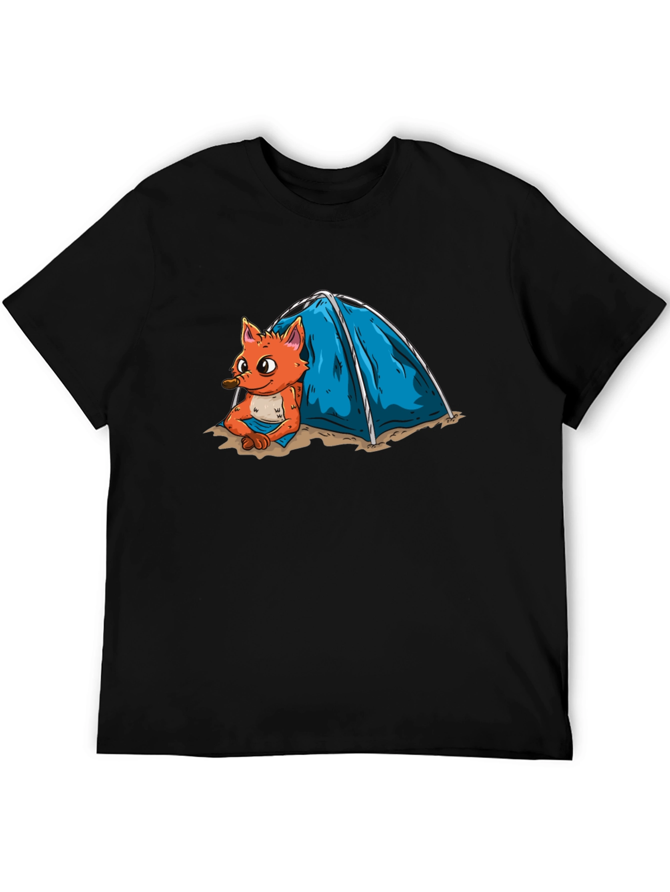 Cartoon Fox Camping T-Shirt