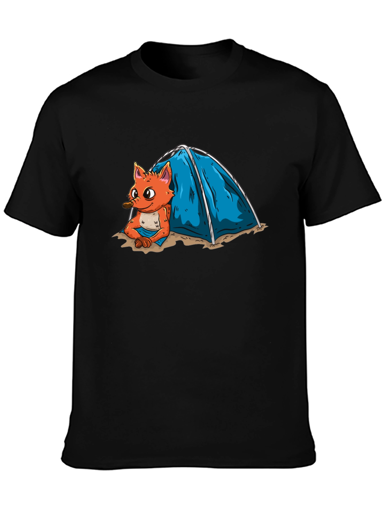 Cartoon Fox Camping T-Shirt