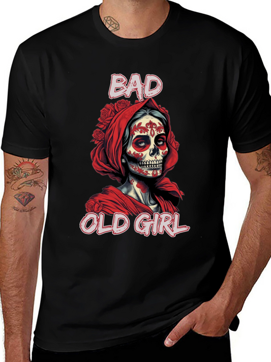 Bad Old Girl Tee - Sugar Skull Graphic T-Shirt