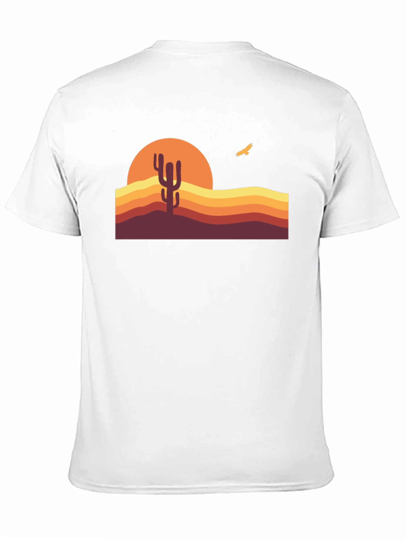 Retro Desert Sunset Cactus Graphic Tee - Black