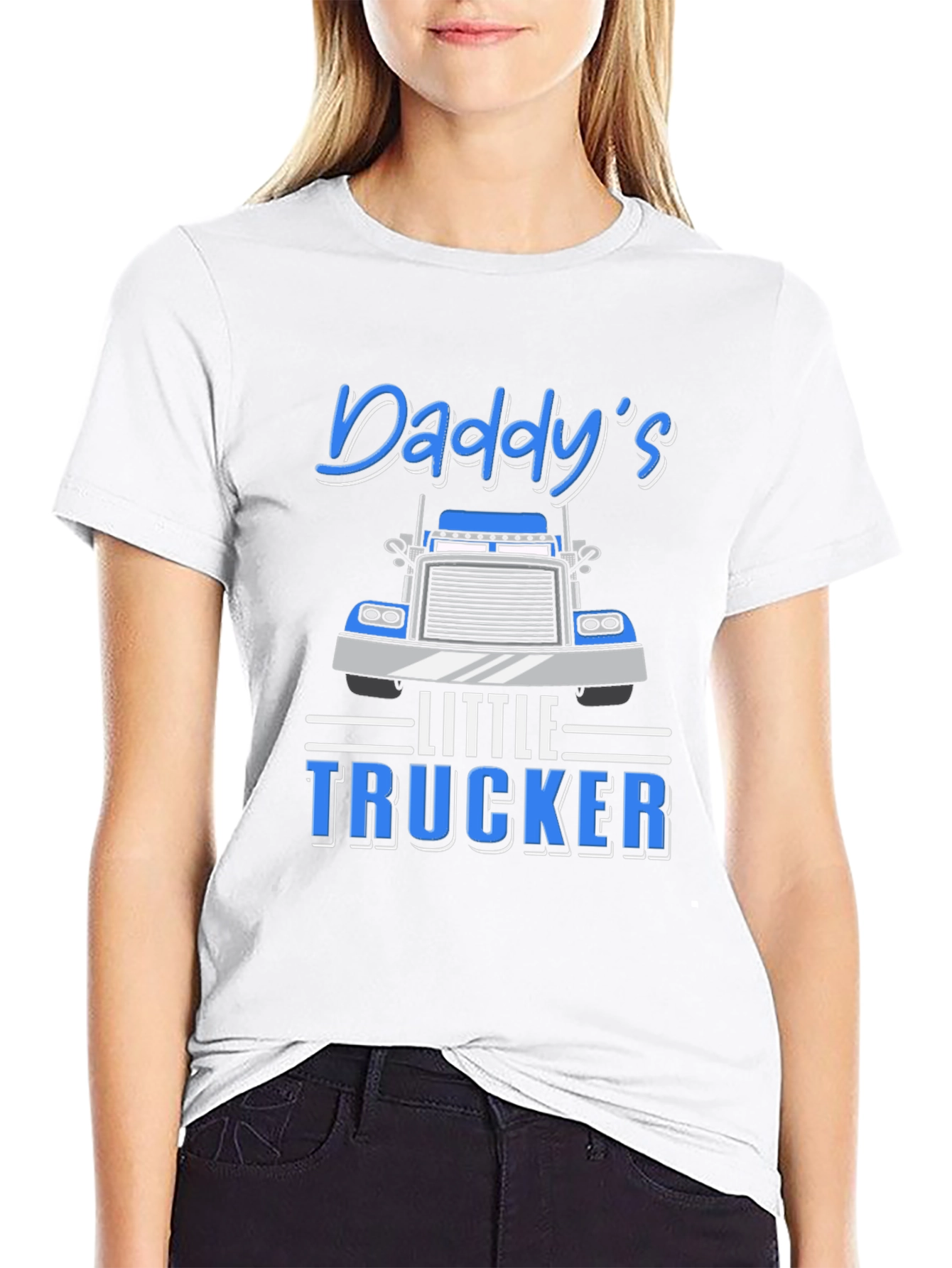 Daddys Little Trucker Black Graphic T-Shirt